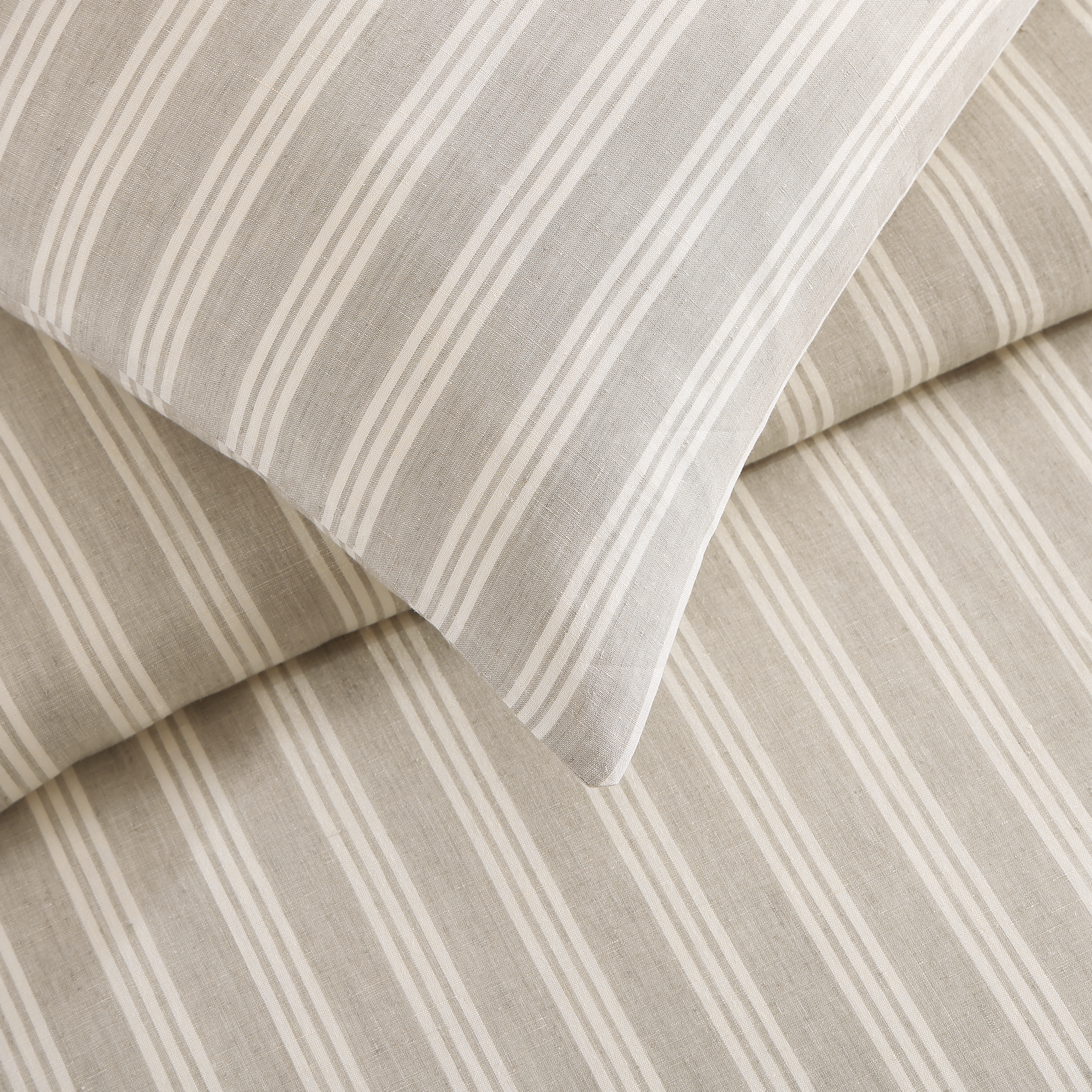 Tea Stripe Linen 3 Piece Duvet Cover Set Duvet Covers By Pure Parima