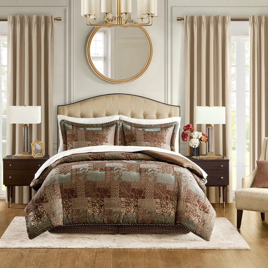 Galleria Brown 4-Piece Comforter Set By Croscill Comforter Sets By Croscill Home LLC