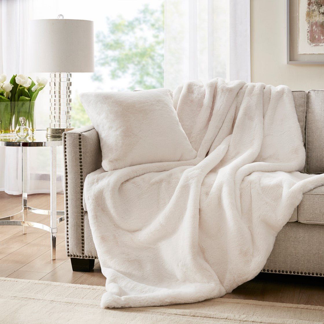 Sable Ivory Square Decorative Throw Pillow 20" x 20" Throw Pillows By Croscill Home LLC