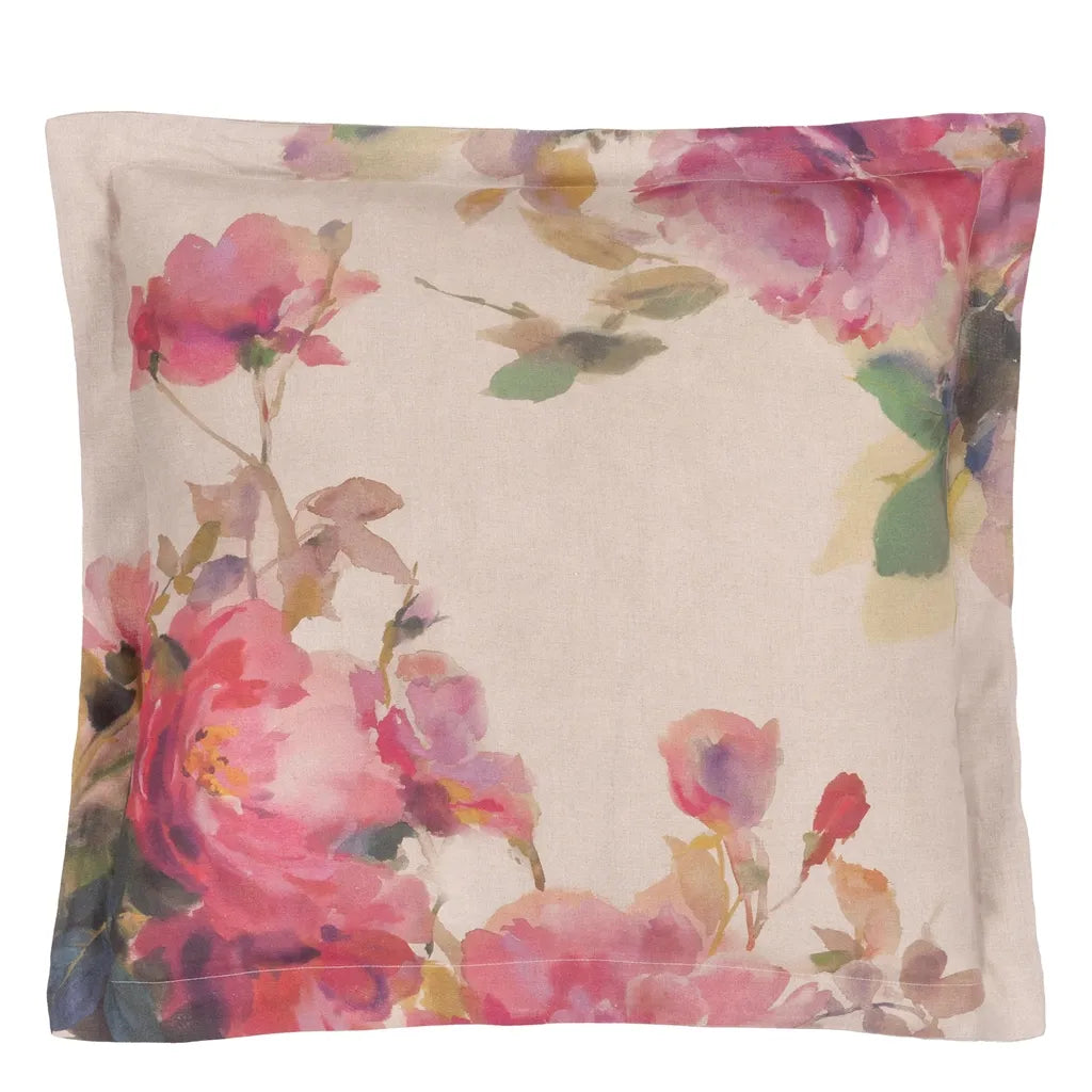 Thelma's Garden Fuchsia Euro Sham Euro Sham By Designers Guild