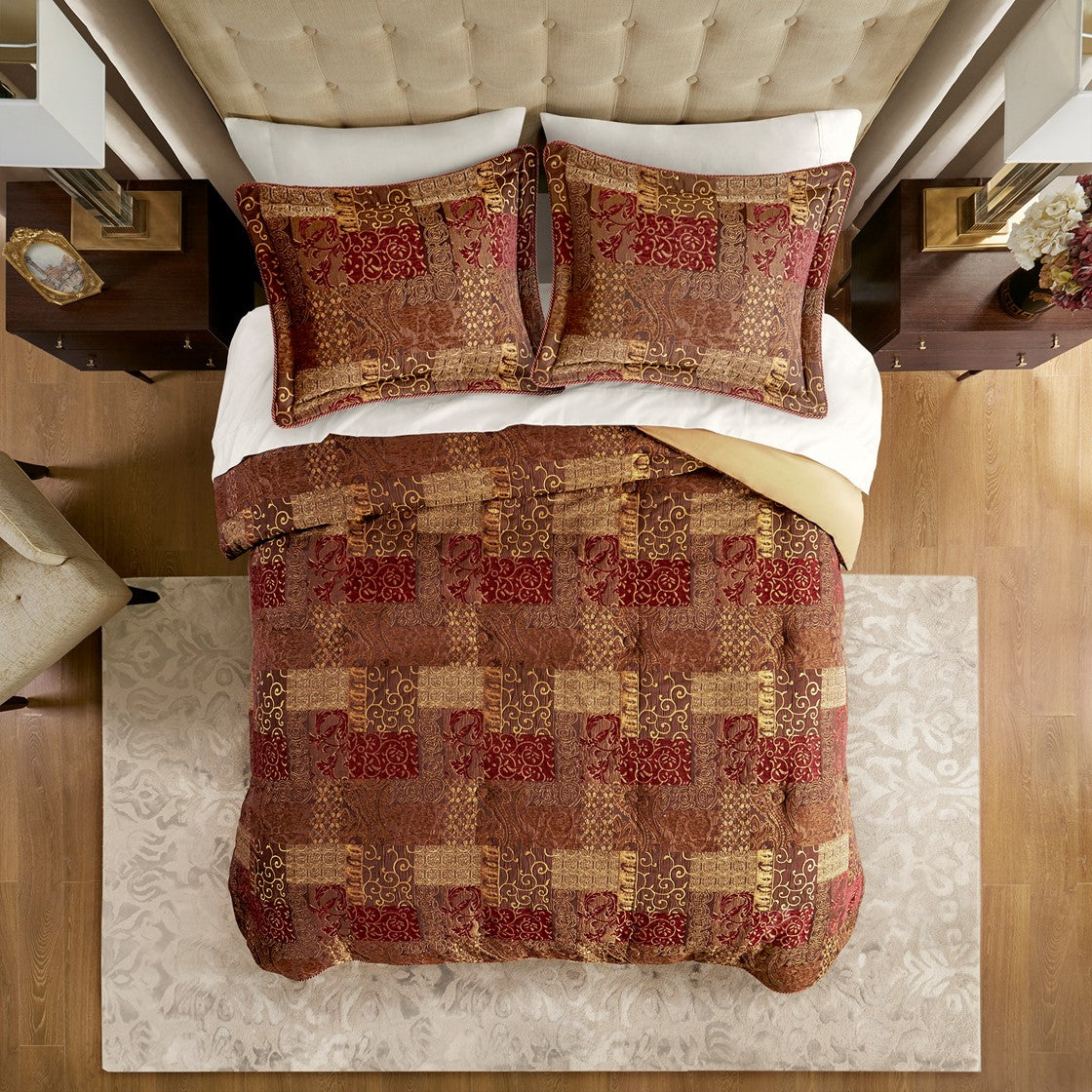 Galleria Red 4-Piece Comforter Set By Croscill Comforter Sets By Croscill Home LLC