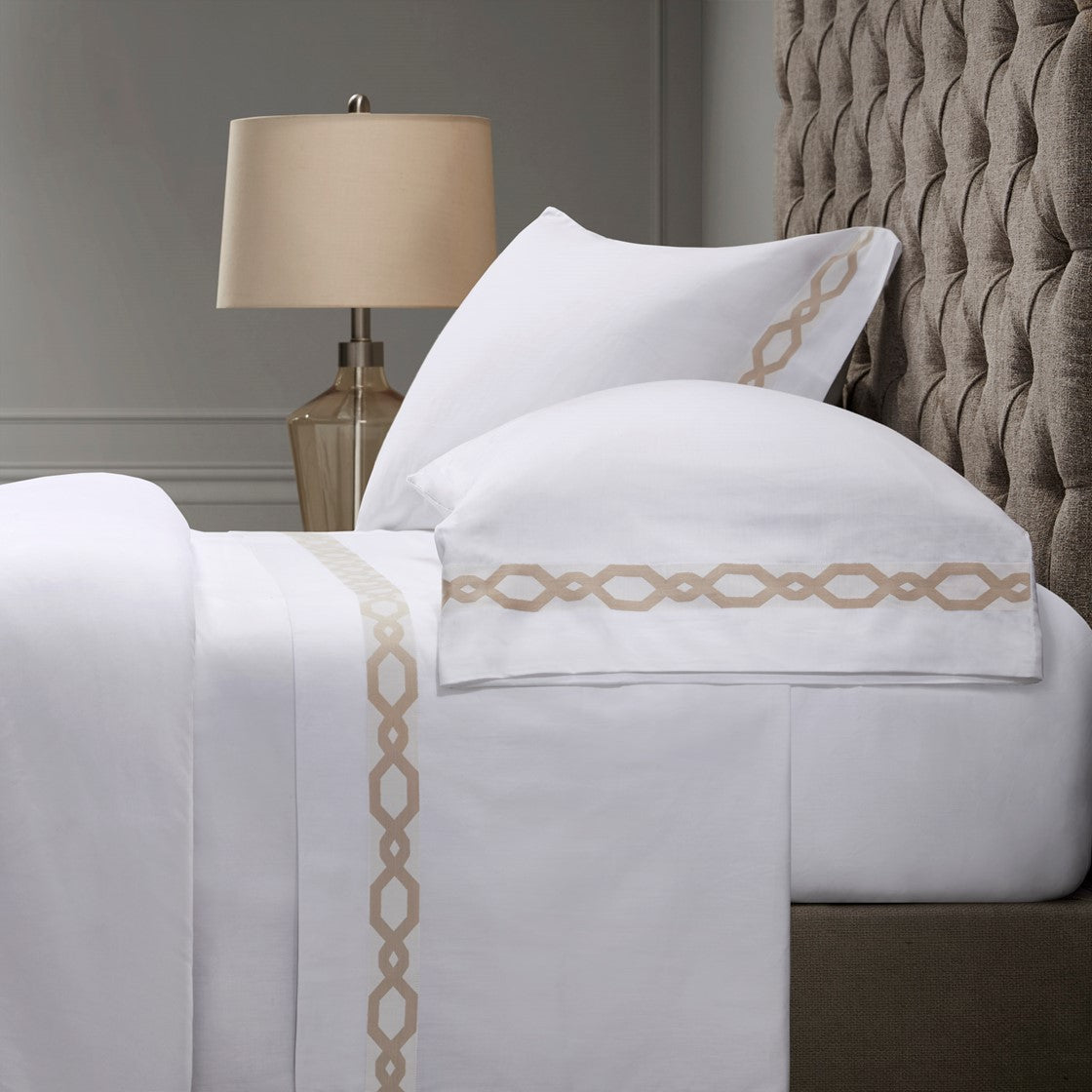 Signature Hem Taupe Sheet Set Sheet Sets By Croscill Home LLC