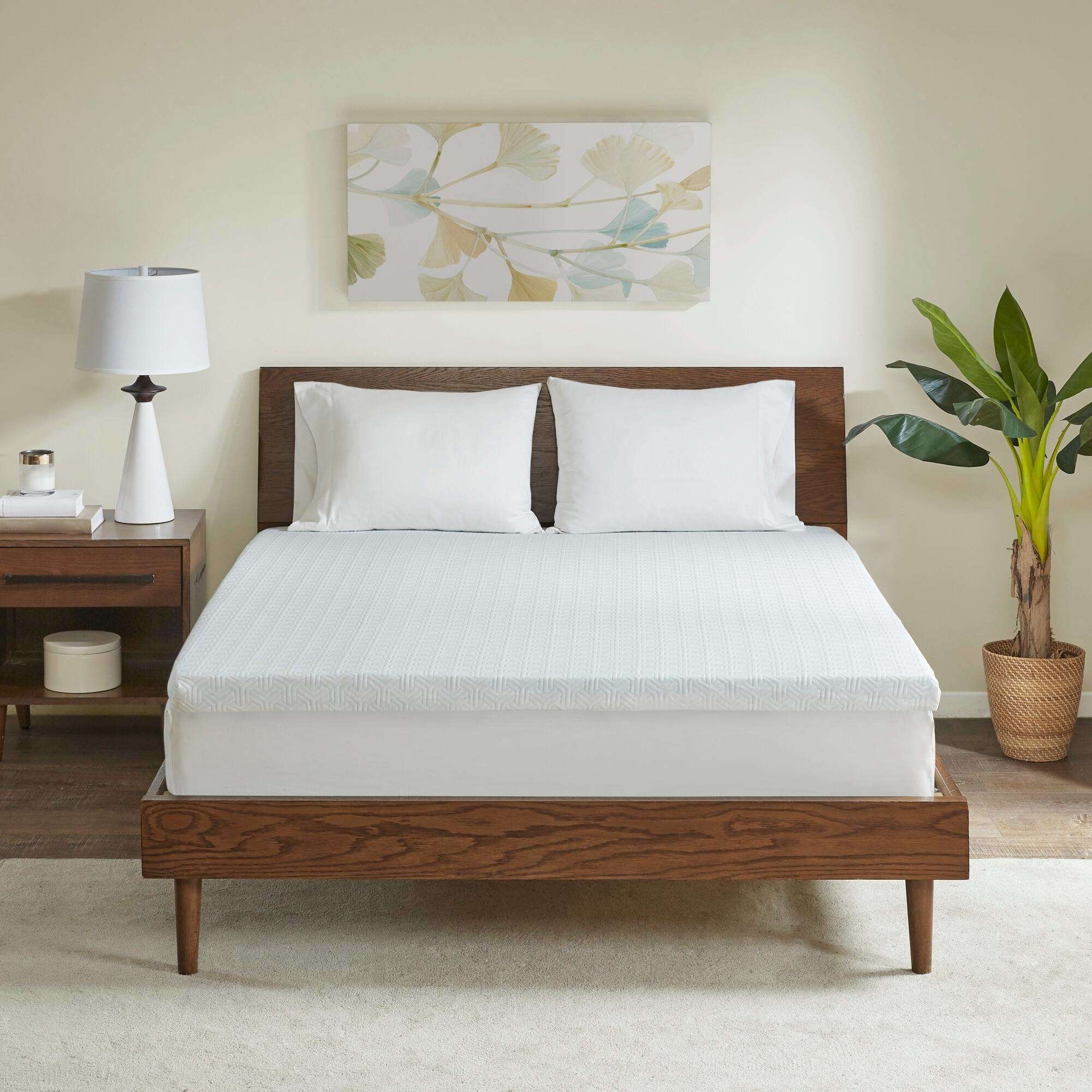 2" Gel Memory Foam with 3M Cover White Mattress Topper Mattress Topper By JLA HOME/Olliix (E & E Co., Ltd)