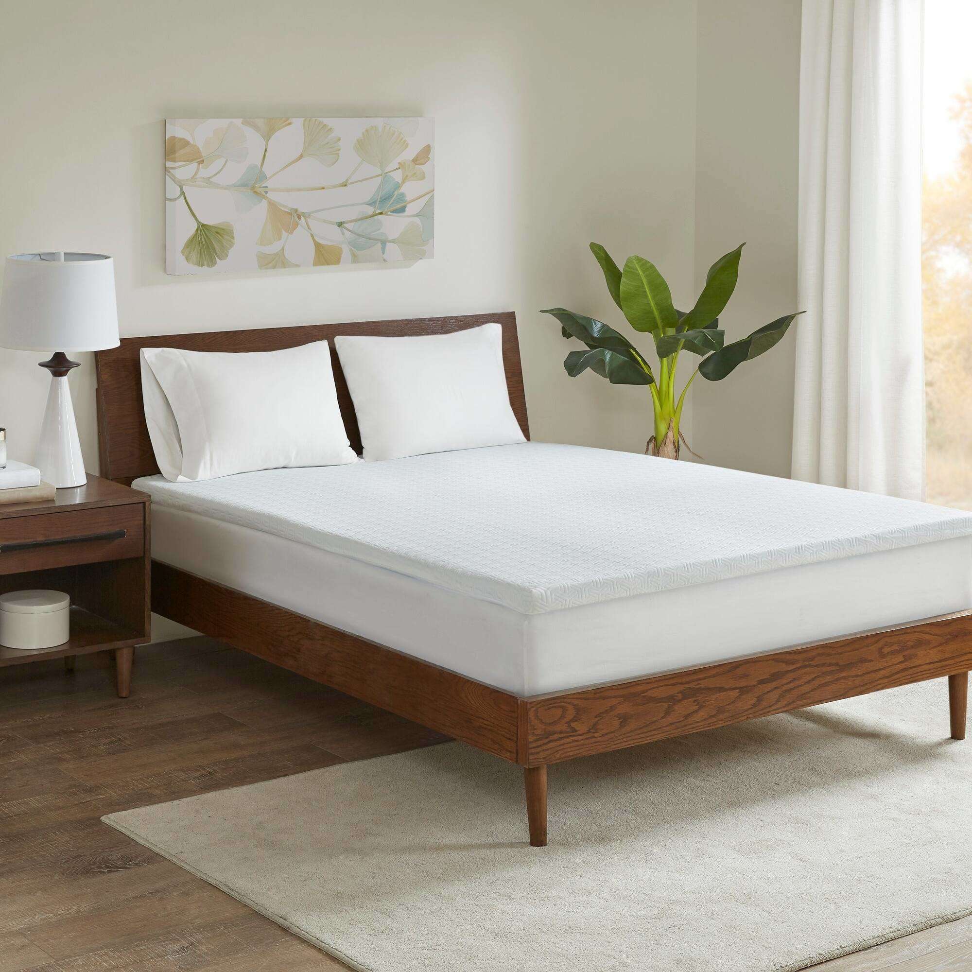 2" Gel Memory Foam with 3M Cover White Mattress Topper Mattress Topper By JLA HOME/Olliix (E & E Co., Ltd)
