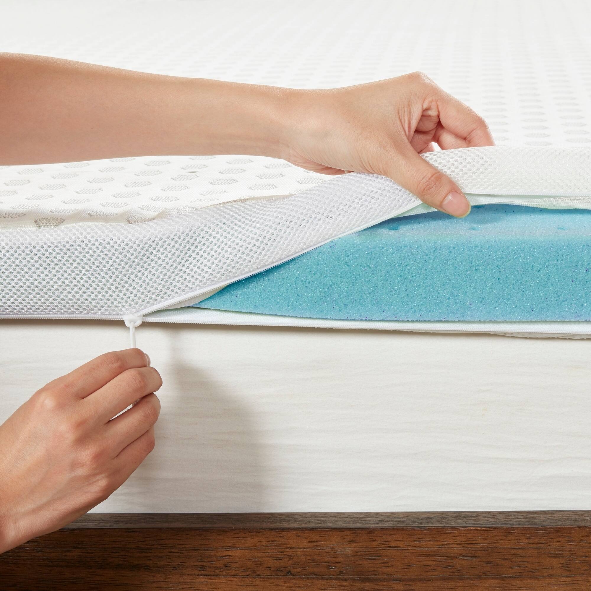2" Gel Memory Foam with Cooling Cover White Mattress Topper Mattress Topper By JLA HOME/Olliix (E & E Co., Ltd)