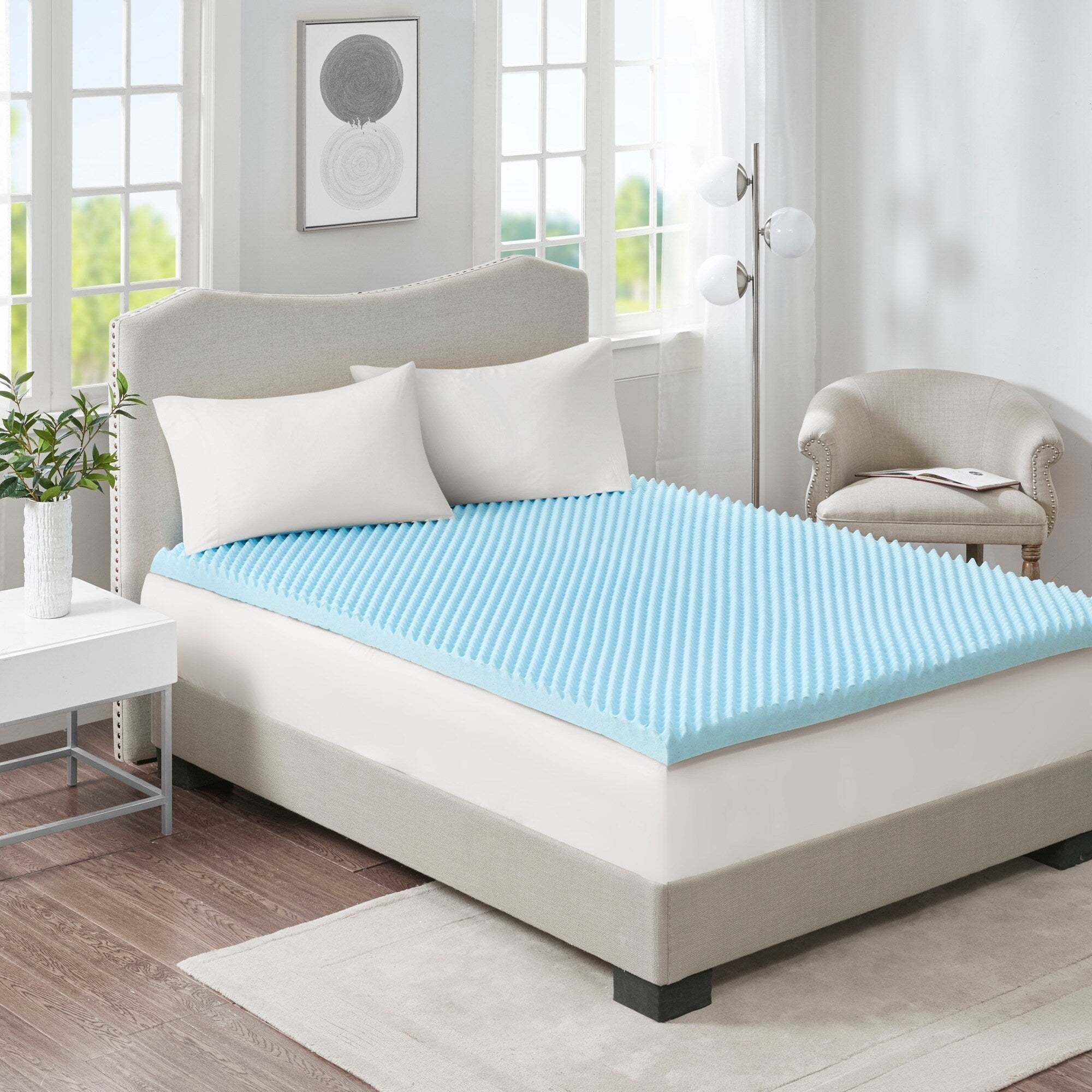3" Gel Memory Foam Blue Mattress Topper Mattress Topper By JLA HOME/Olliix (E & E Co., Ltd)