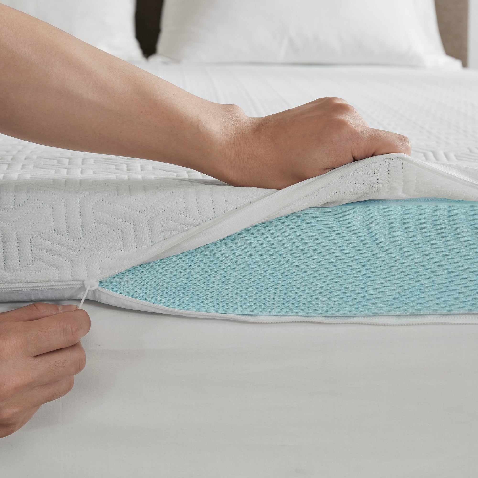 3" Gel Memory Foam with 3M Cover White Mattress Topper Mattress Topper By JLA HOME/Olliix (E & E Co., Ltd)