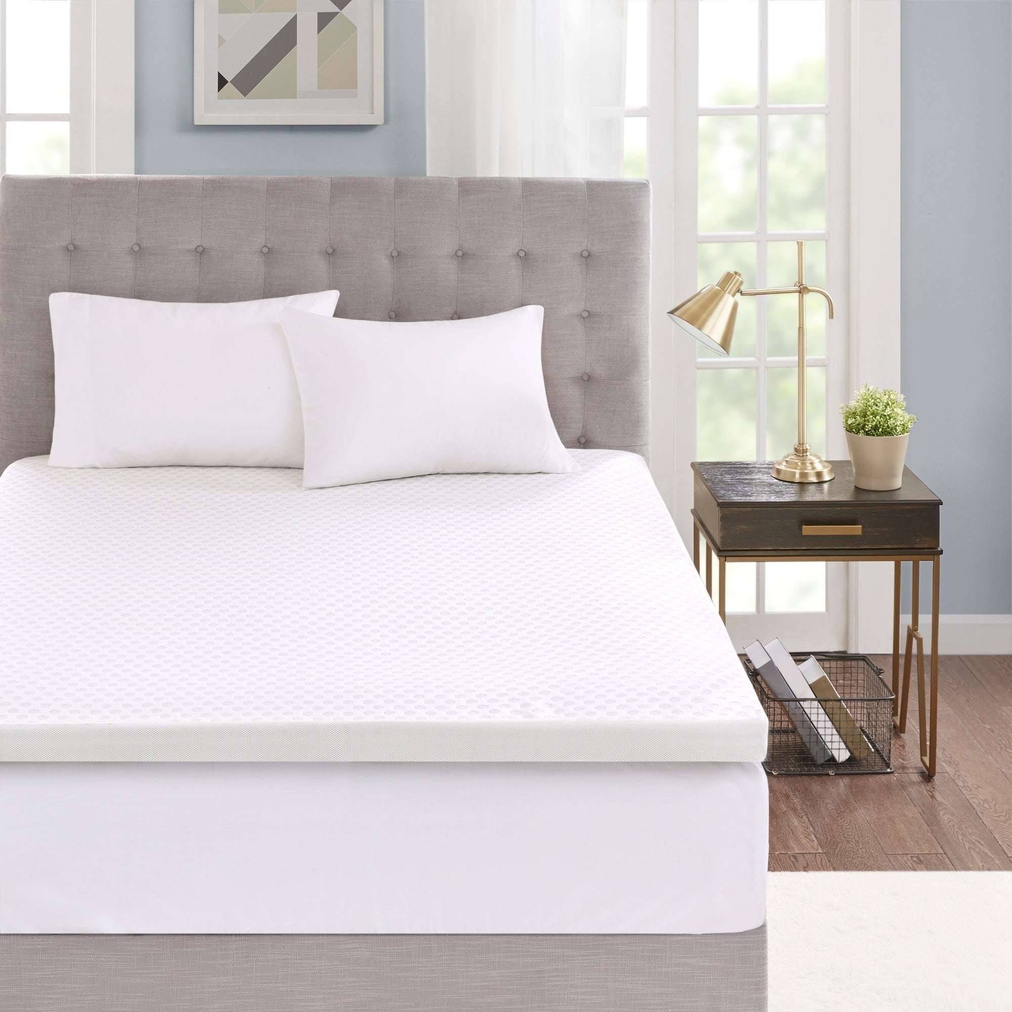 3" Gel Memory Foam with Cooling Cover White Mattress Topper Mattress Topper By JLA HOME/Olliix (E & E Co., Ltd)