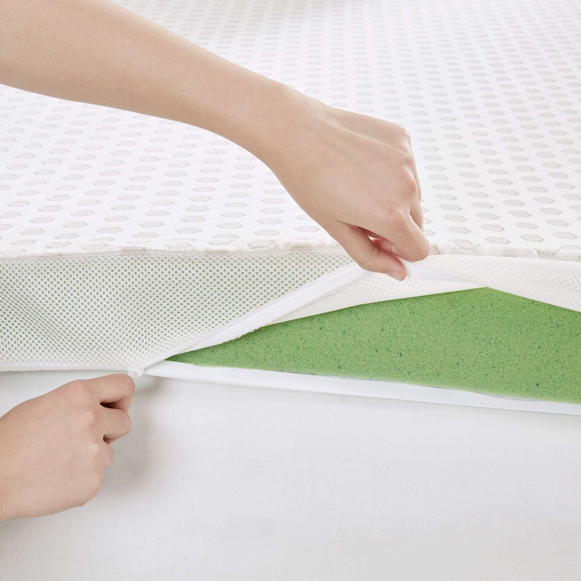 3" Gel Memory Foam with Cooling Cover White Mattress Topper Mattress Topper By JLA HOME/Olliix (E & E Co., Ltd)