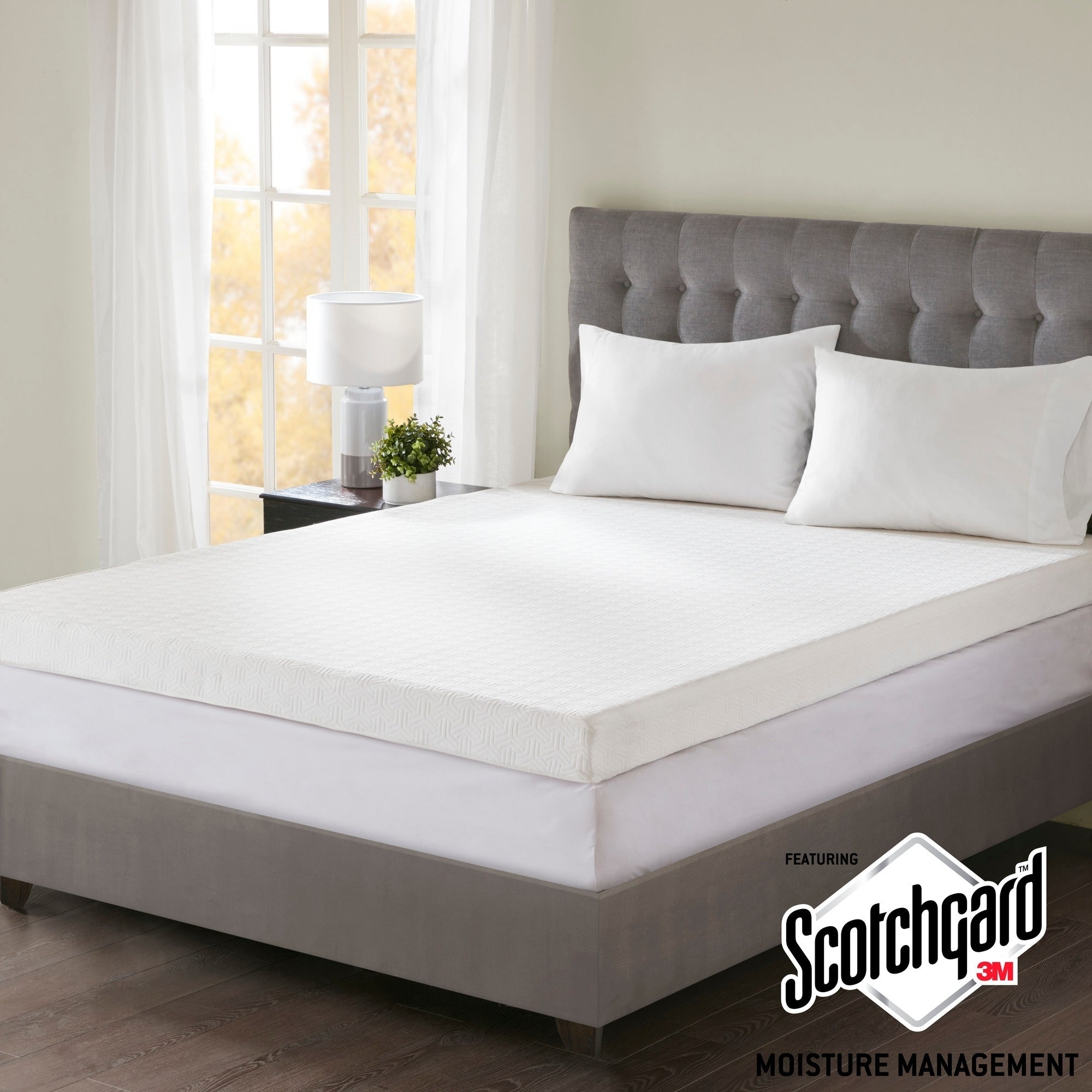 4" Gel Memory Foam with 3M Cover White Mattress Topper Mattress Topper By JLA HOME/Olliix (E & E Co., Ltd)