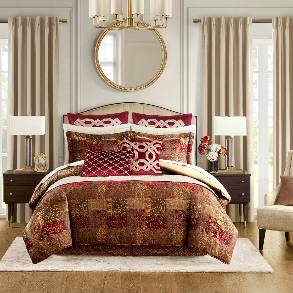 Galleria Red 4-Piece Comforter Set By Croscill Comforter Sets By Croscill Home LLC