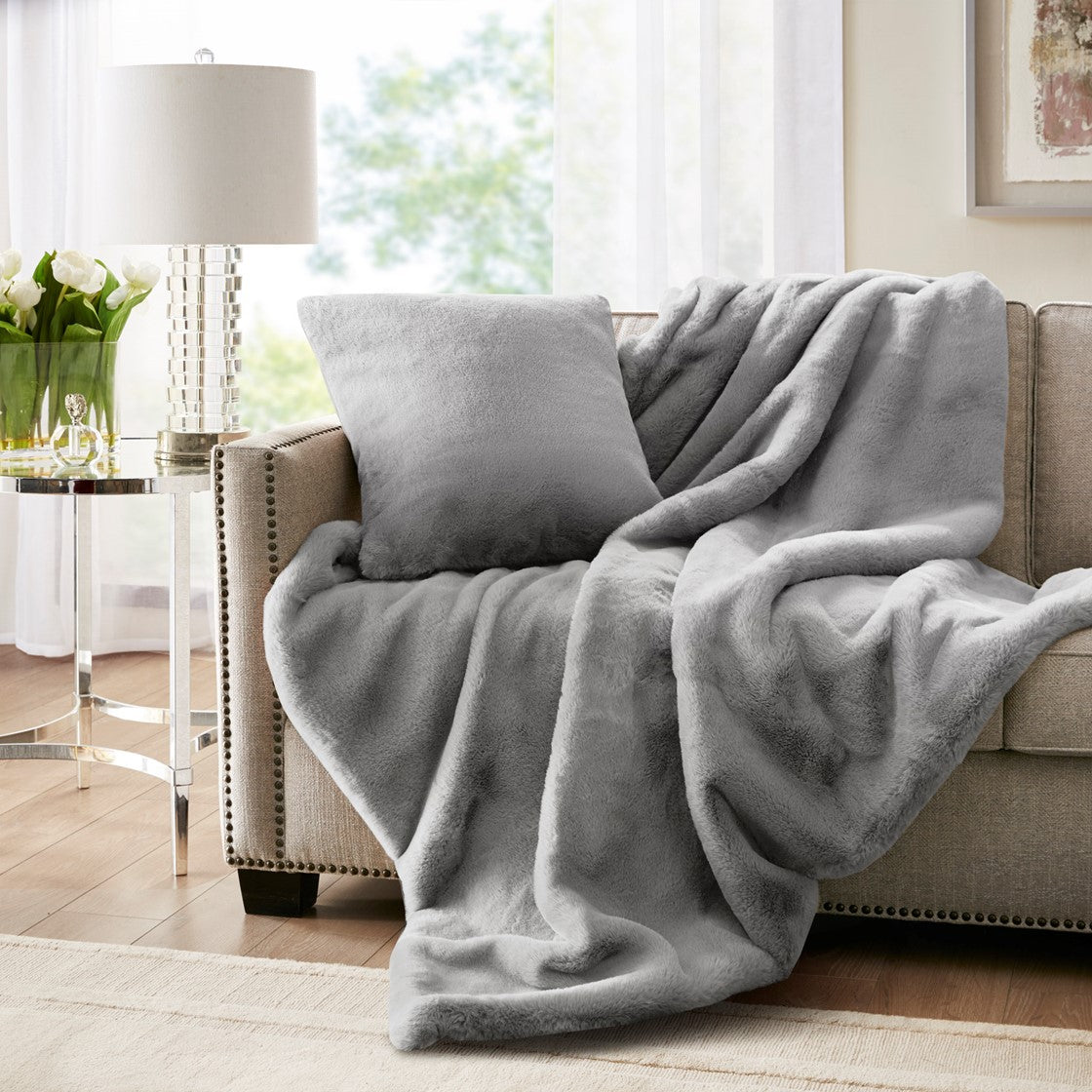 Sable Grey Square Decorative Throw Pillow 20" x 20" Throw Pillows By Croscill Home LLC