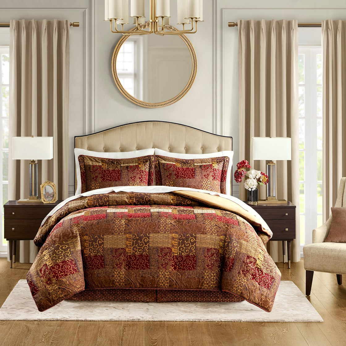 Galleria Red 4-Piece Comforter Set By Croscill Comforter Sets By Croscill Home LLC