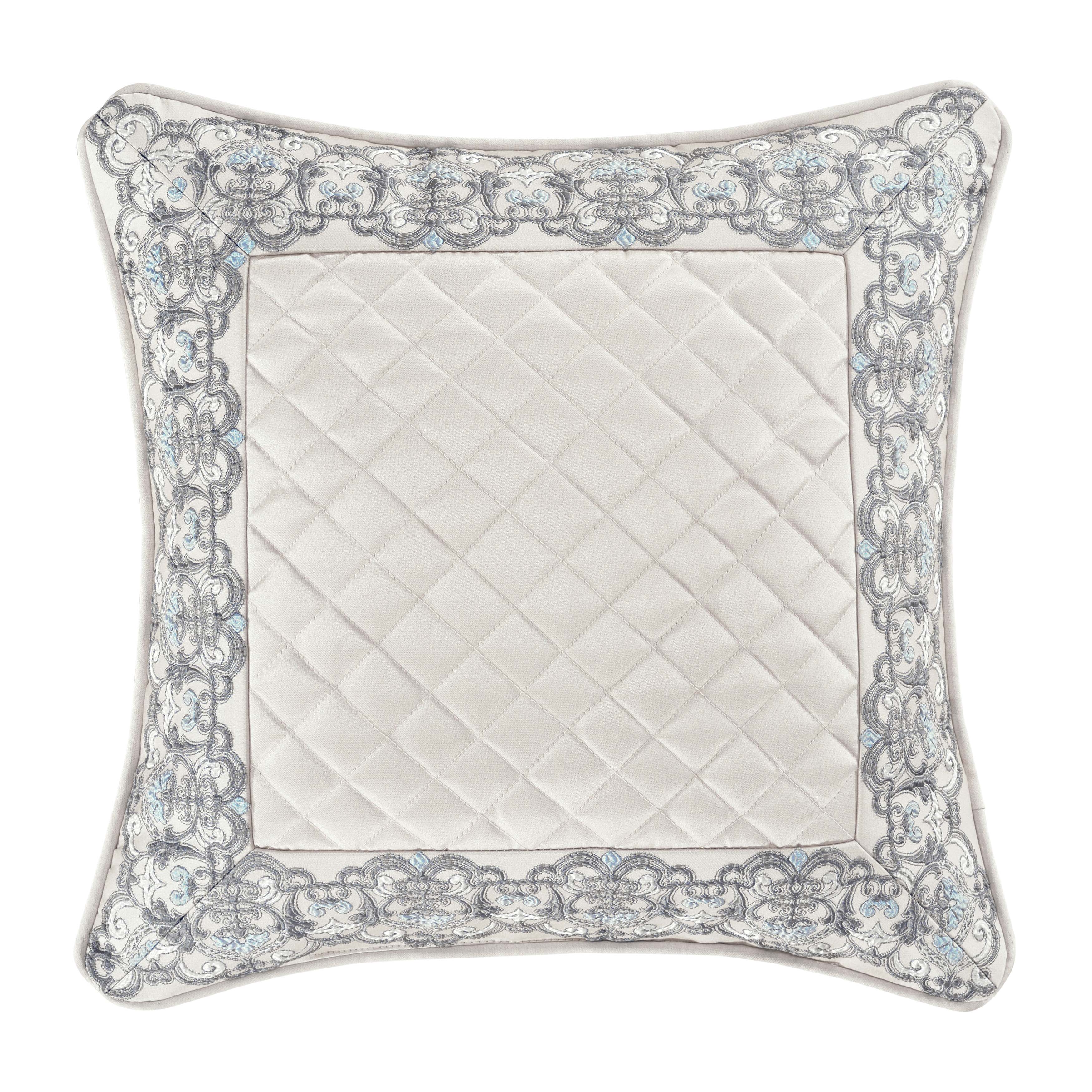 Adagio Sterling Square Embellished Decorative Throw Pillow 18" x 18" By J Queen Throw Pillows By J. Queen New York