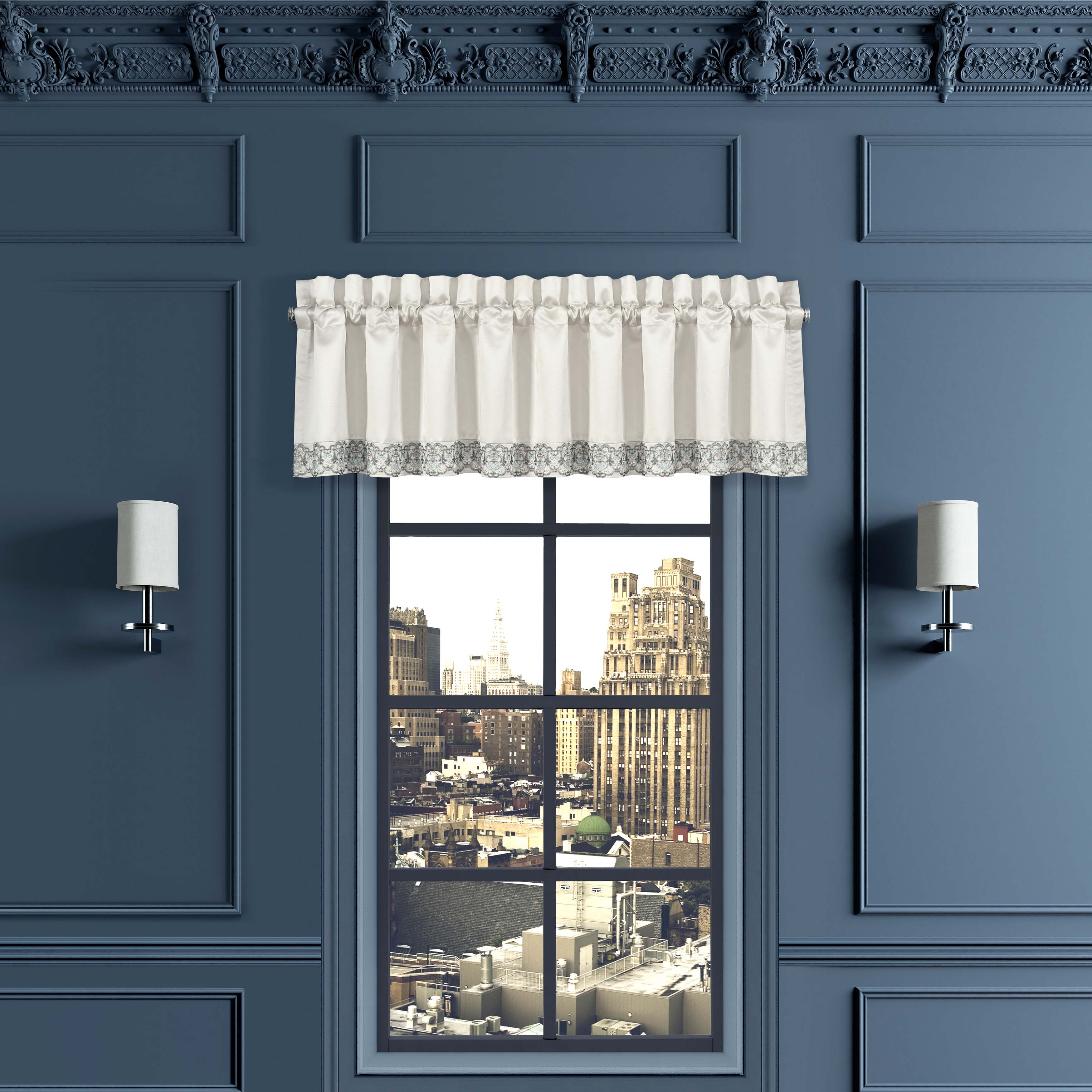 Adagio Sterling Straight Window Valance By J Queen Window Valances By J. Queen New York