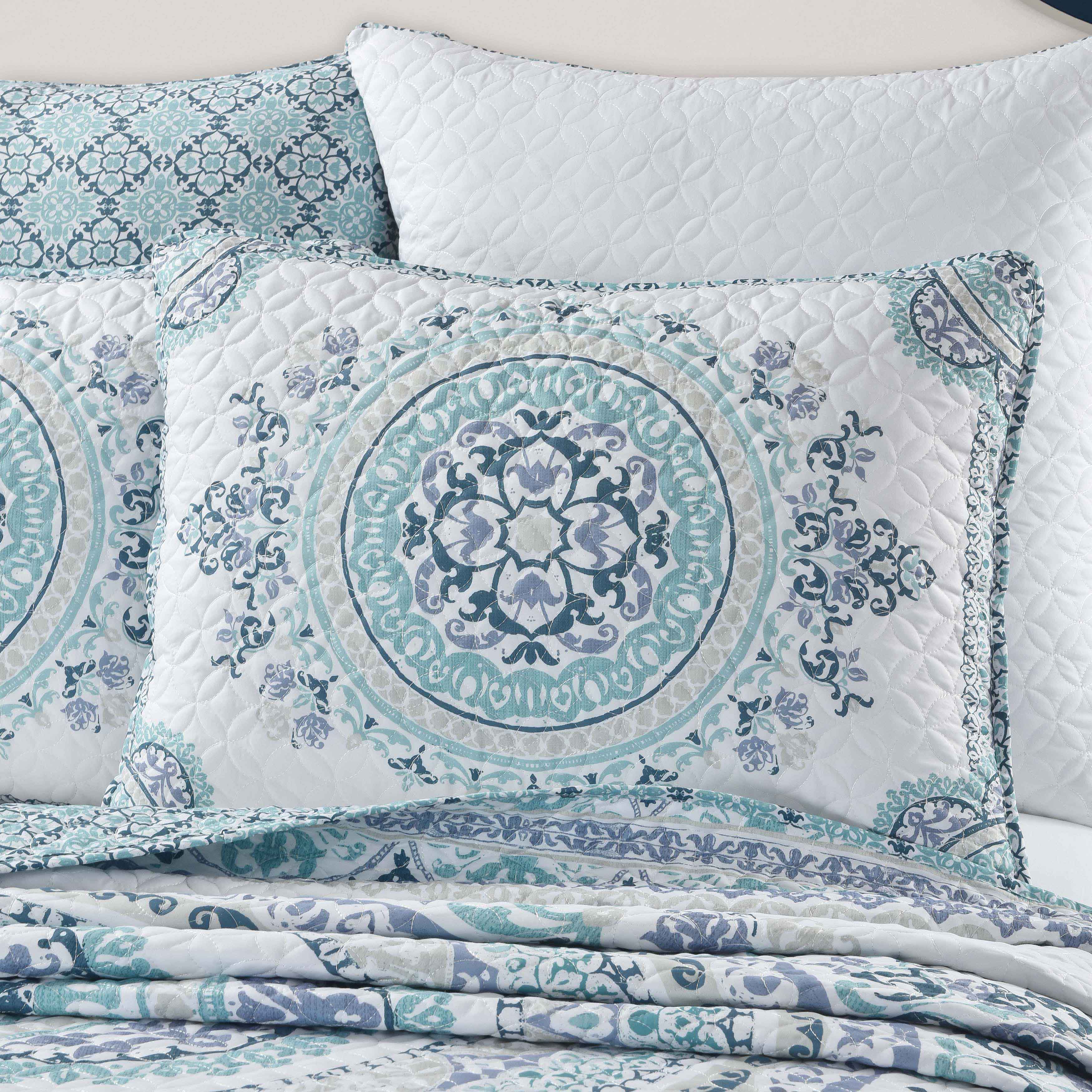 Afton Blue 3-Piece Quilt Set Quilt Sets By J. Queen New York