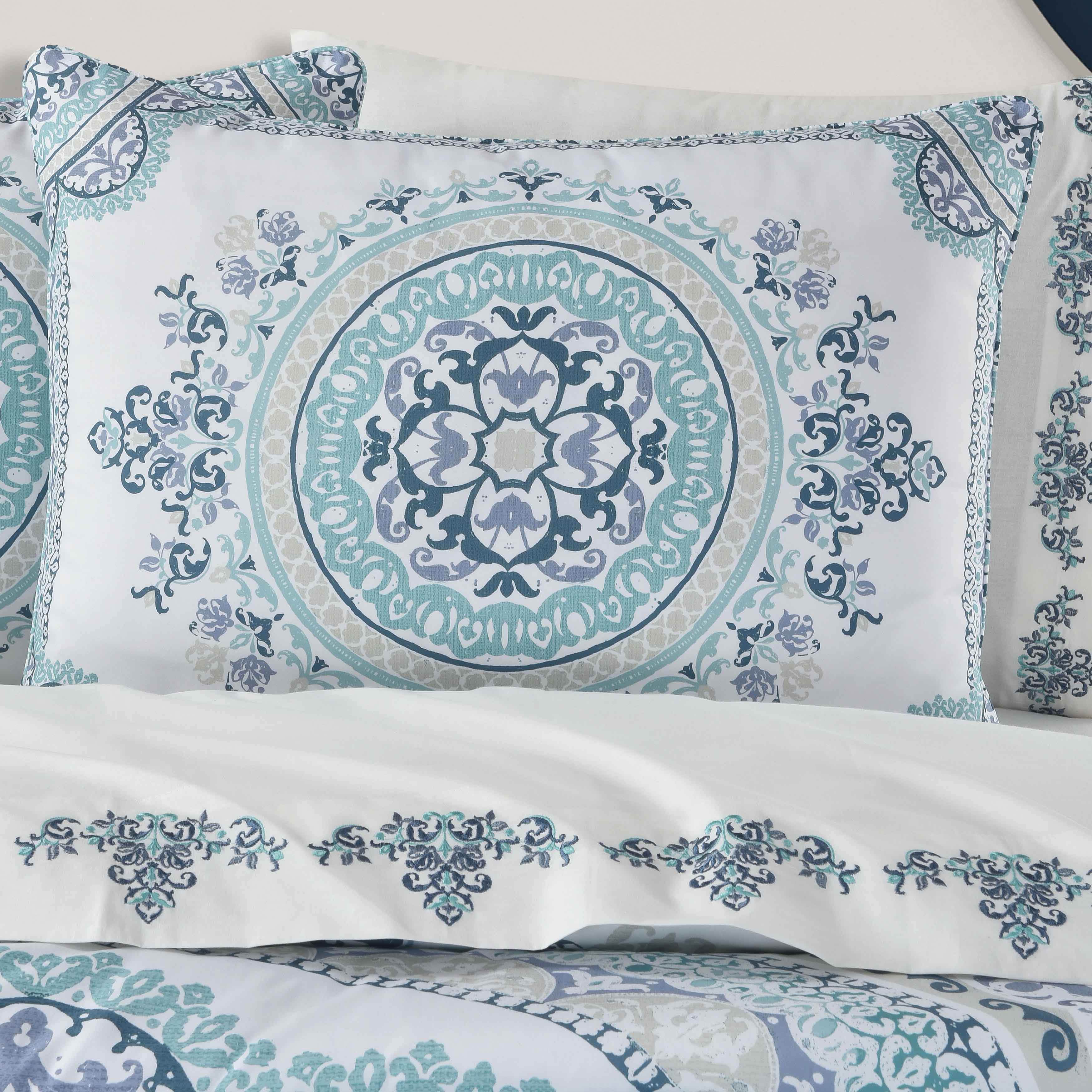 Afton Blue 4-Piece Comforter Set Comforter Sets By J. Queen New York