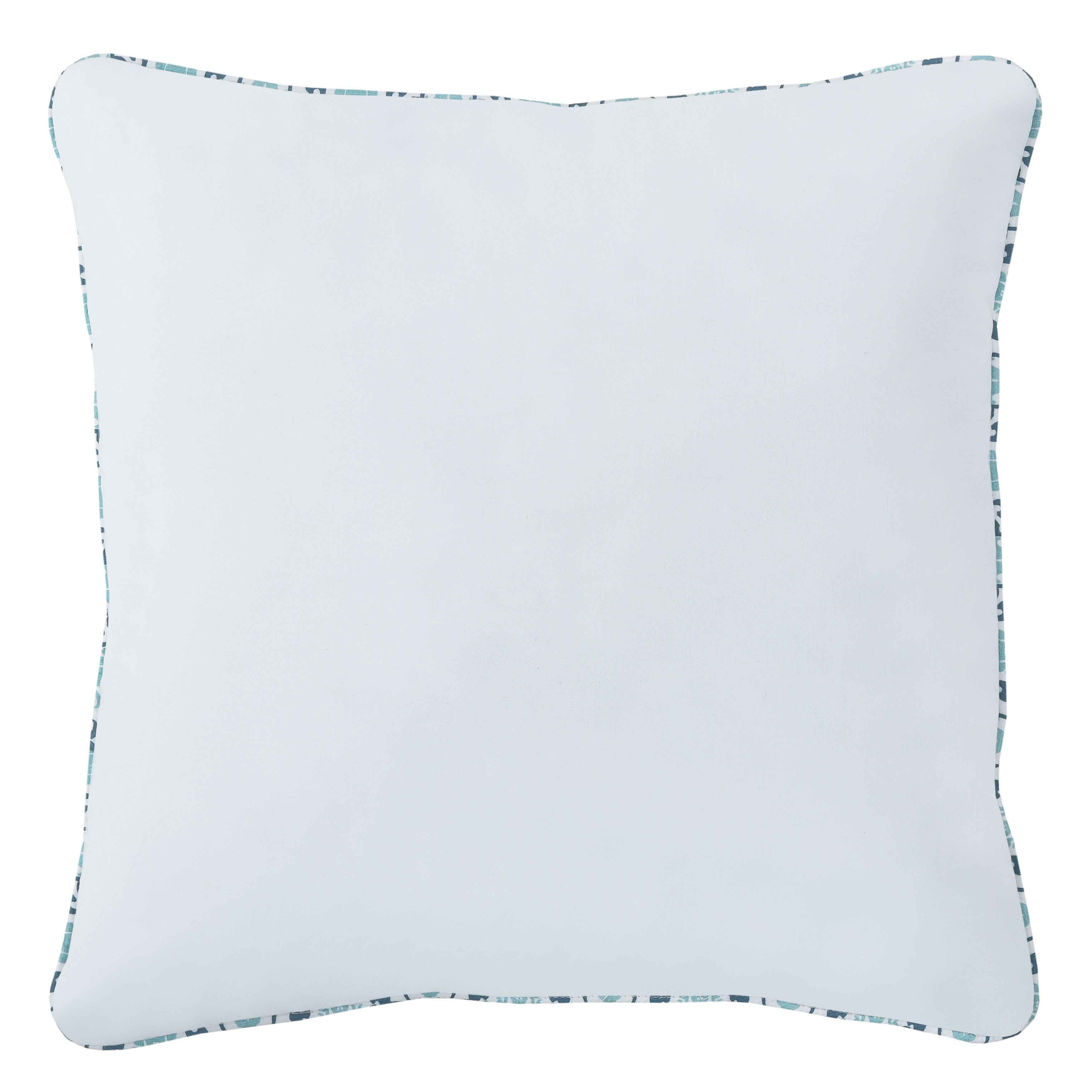 Afton Blue Square Decorative Throw Pillow 16" x 16" Throw Pillows By J. Queen New York