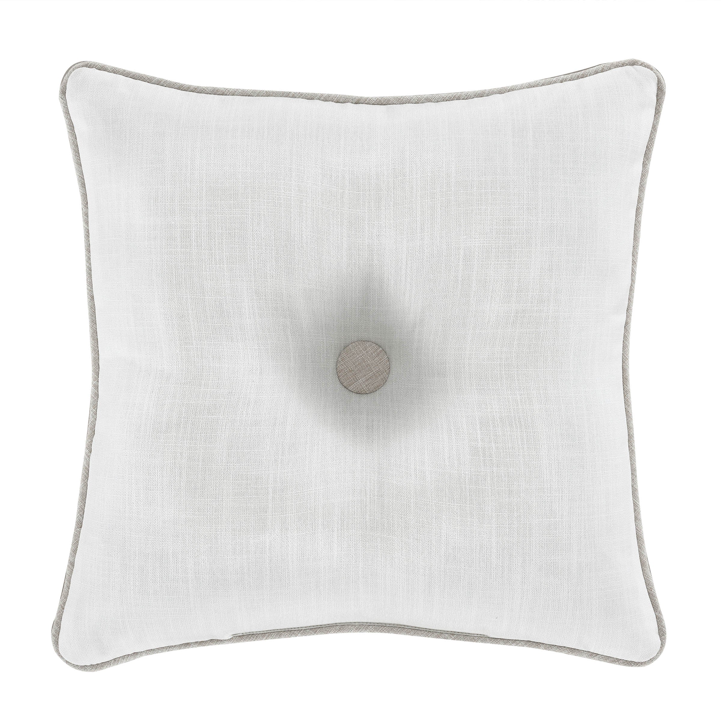 Aimee Beige Square Decorative Throw Pillow 18" x 18" By J Queen Throw Pillows By J. Queen New York
