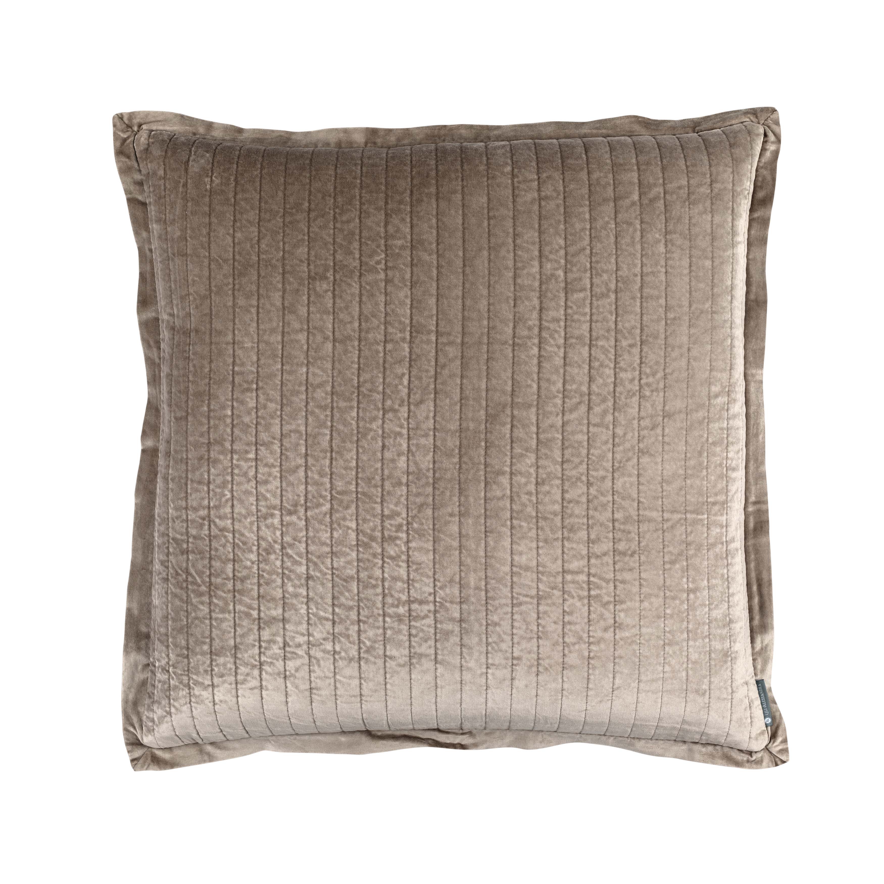 Aria Raffia Matte Velvet Quilted Euro Pillow Throw Pillows By Lili Alessandra