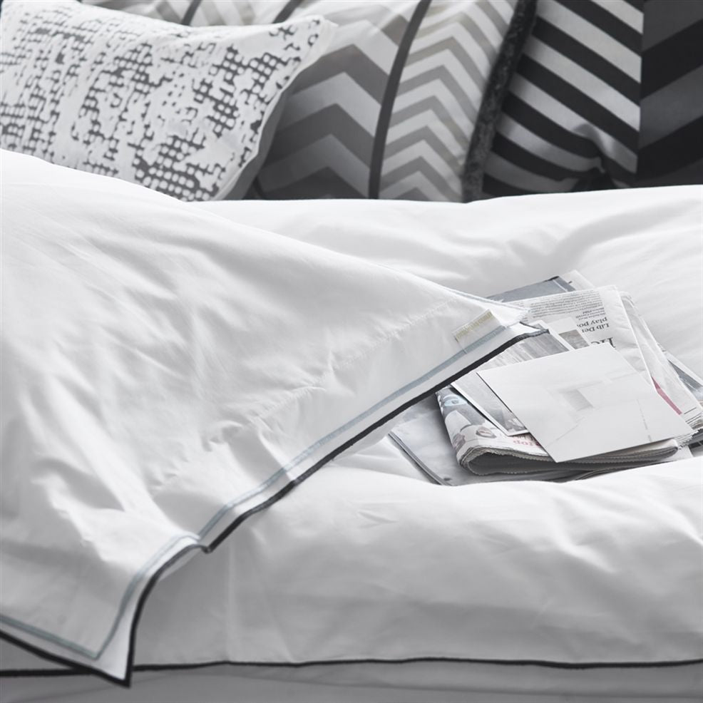 Astor Charcoal and Dove Duvet Cover Duvet Covers By Designers Guild