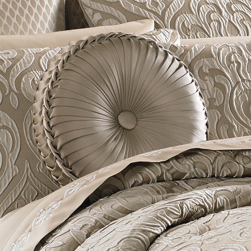 Astoria Sand Tufted Round Decorative Throw Pillow By J Queen Throw Pillows By J. Queen New York