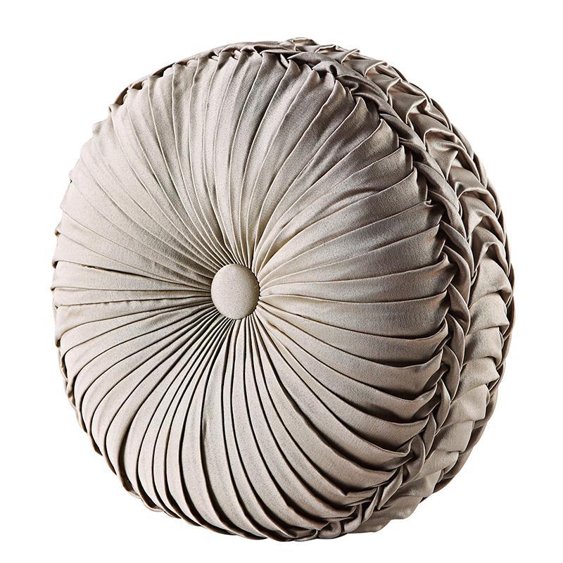 Astoria Sand Tufted Round Decorative Throw Pillow By J Queen Throw Pillows By J. Queen New York