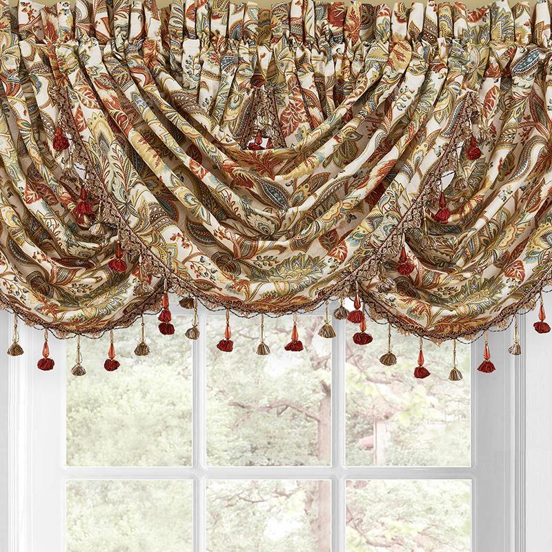 August Multi Waterfall Window Valance By J Queen Window Valances By J. Queen New York