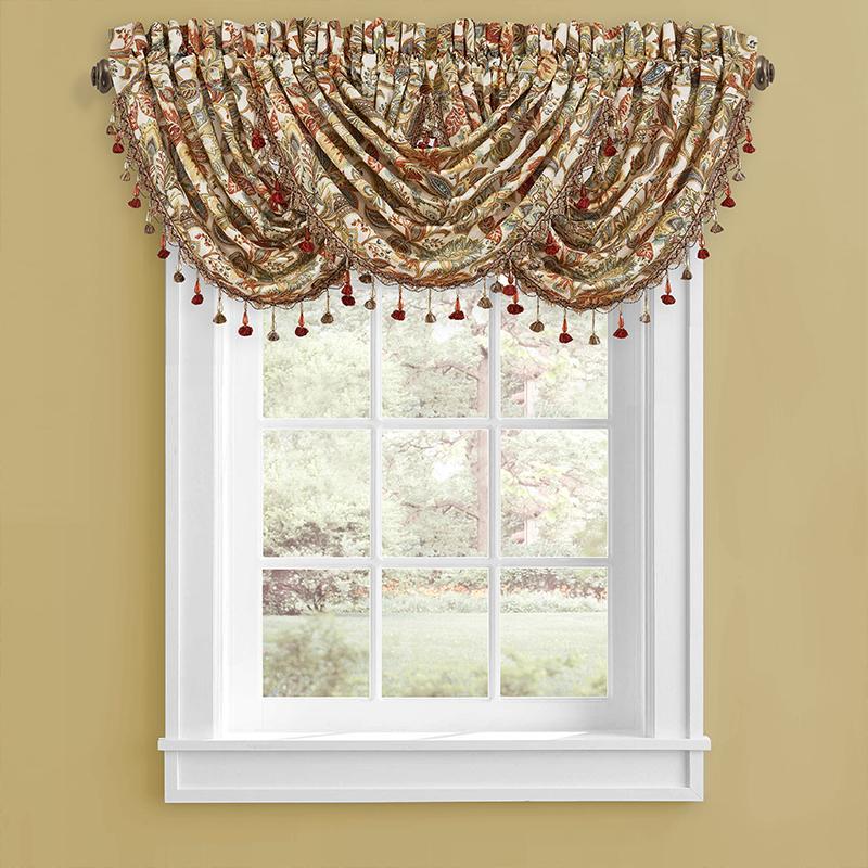 August Multi Waterfall Window Valance By J Queen Window Valances By J. Queen New York