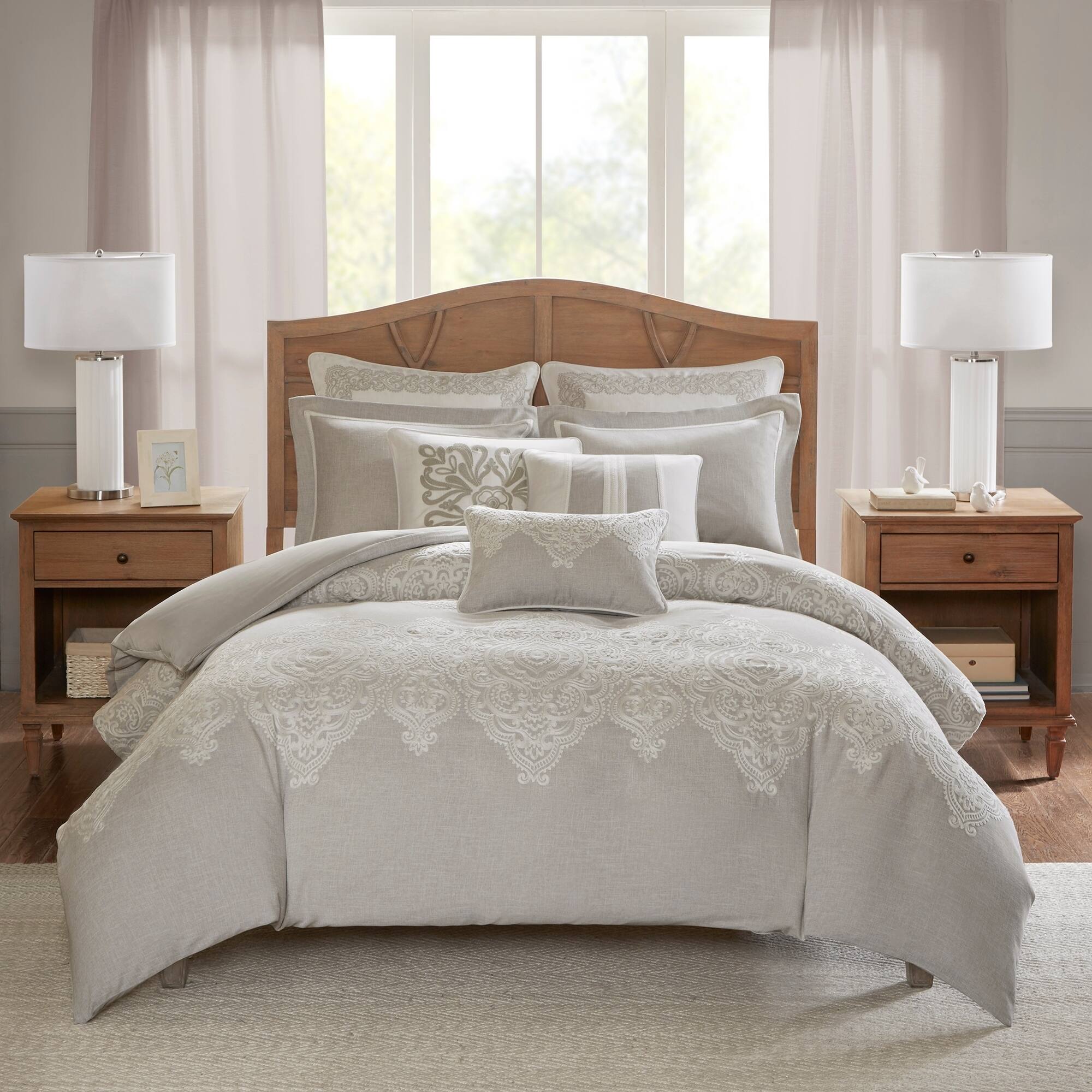 Crinkle Natural 9-Piece Comforter Set Comforter Sets By JLA HOME/Olliix (E & E Co., Ltd)
