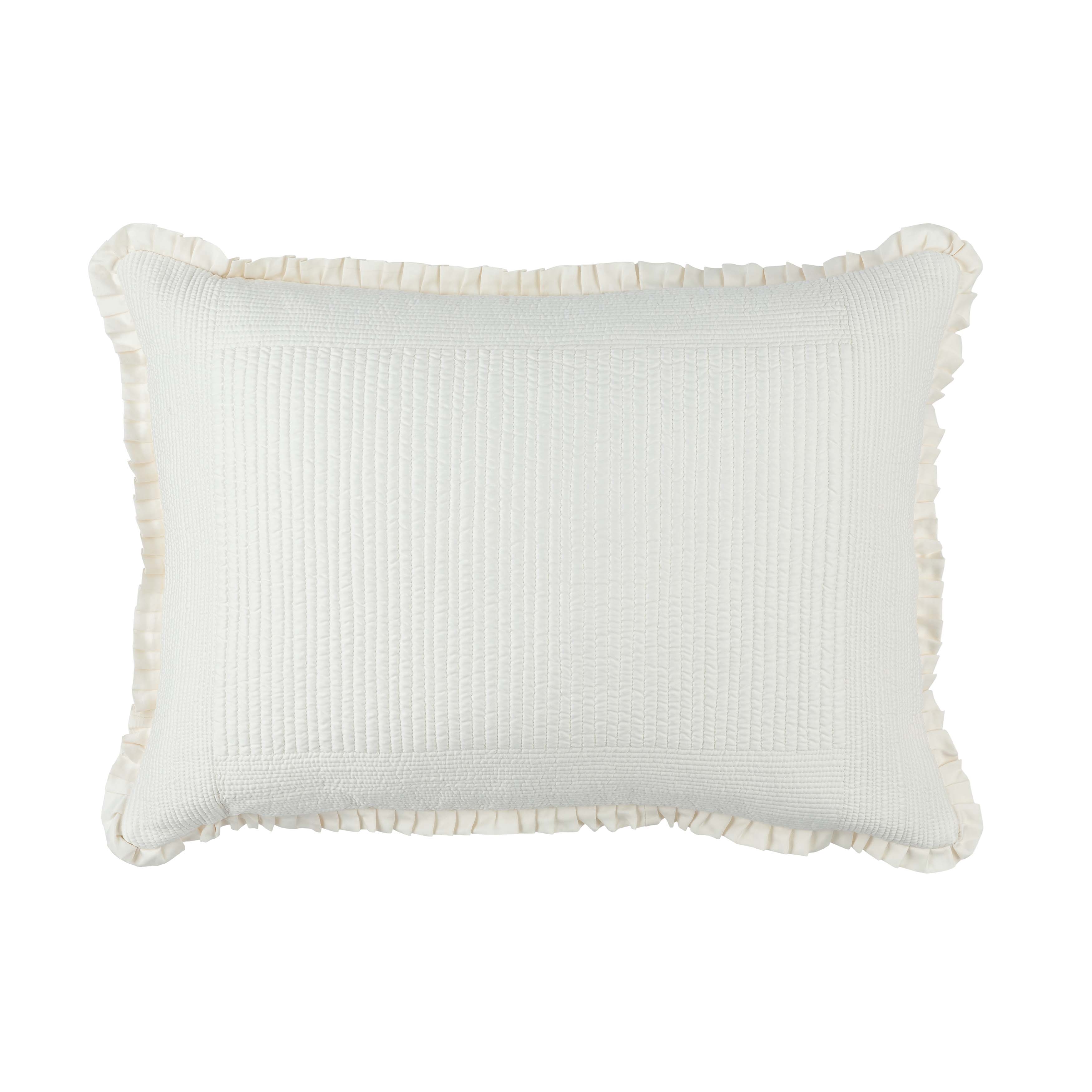 Battersea Ivory S&S Quilted Luxe Euro Pillow Throw Pillows By Lili Alessandra