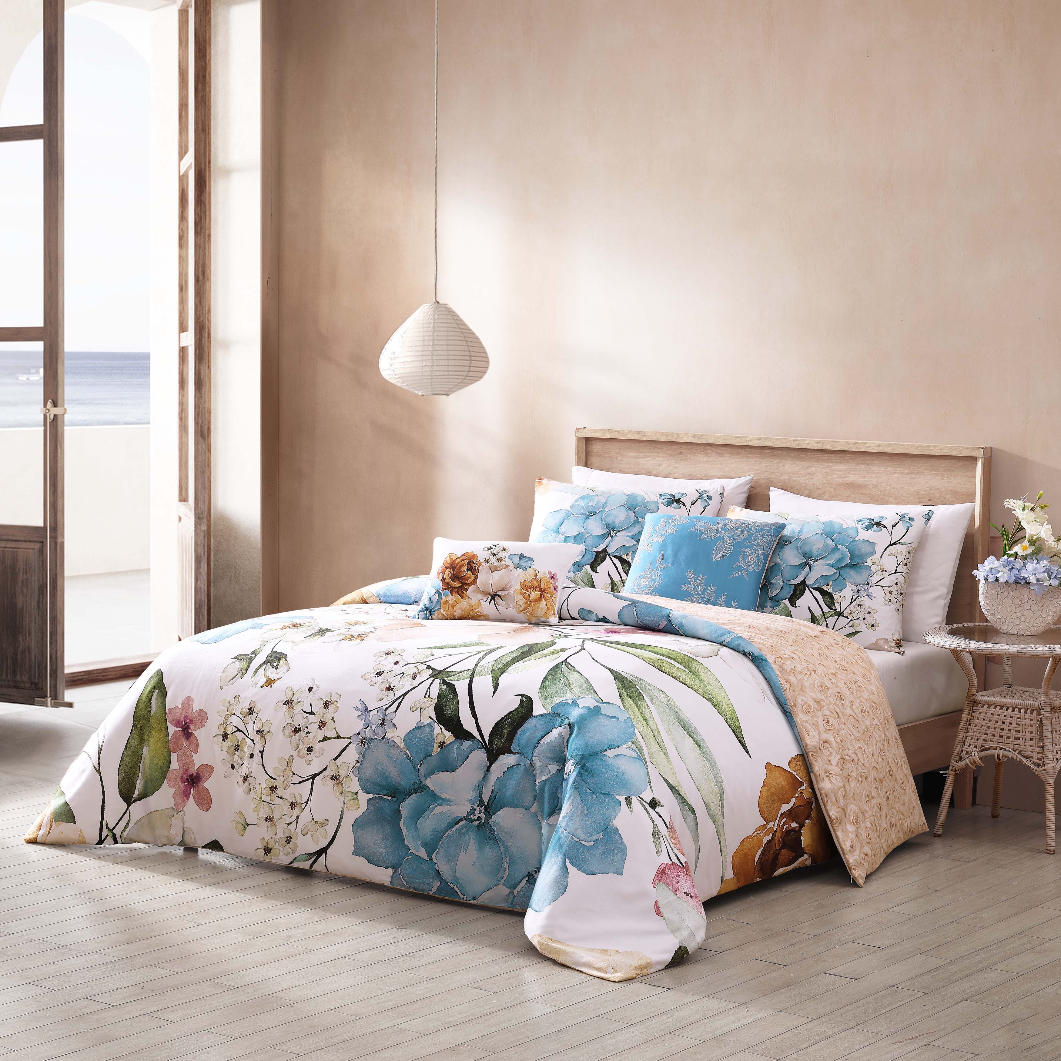 Bebejan Maia Blue 5 Piece Reversible Comforter Set Comforter Sets By Bebejan®