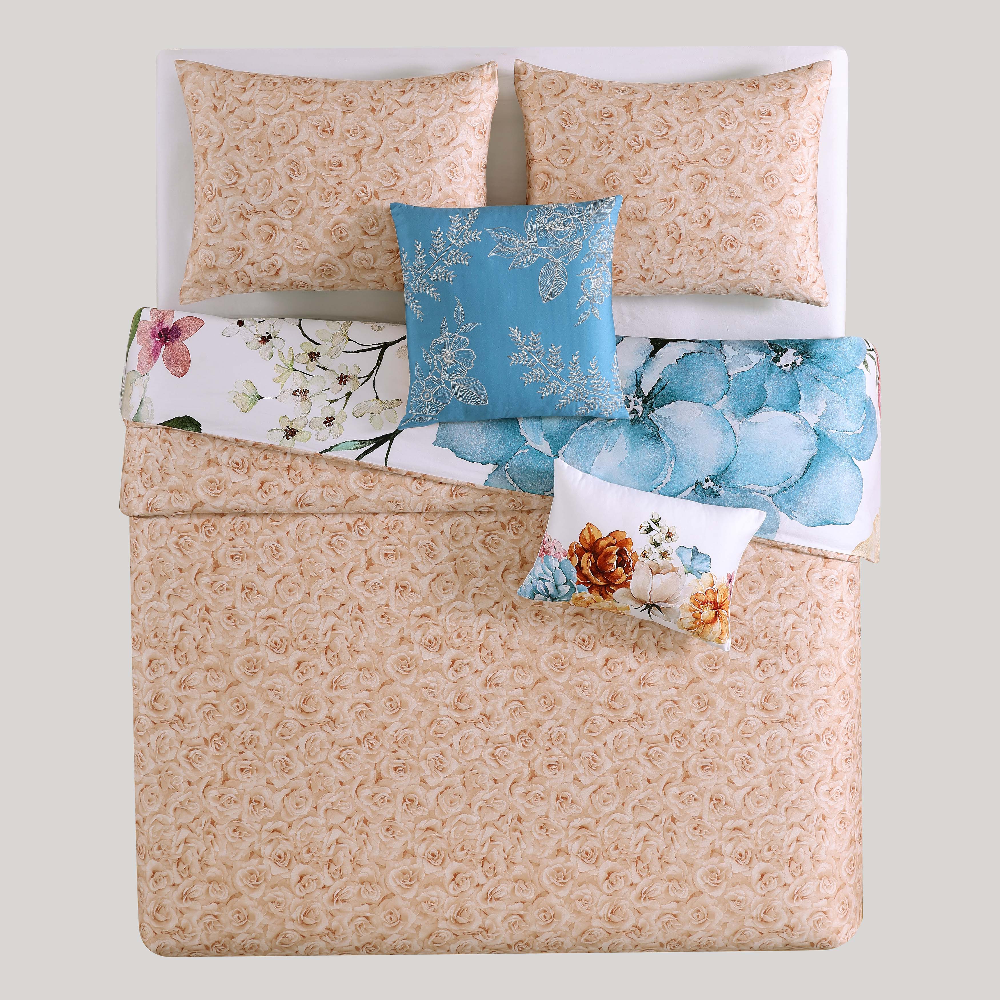 Bebejan Maia Blue 5 Piece Reversible Comforter Set Comforter Sets By Bebejan®