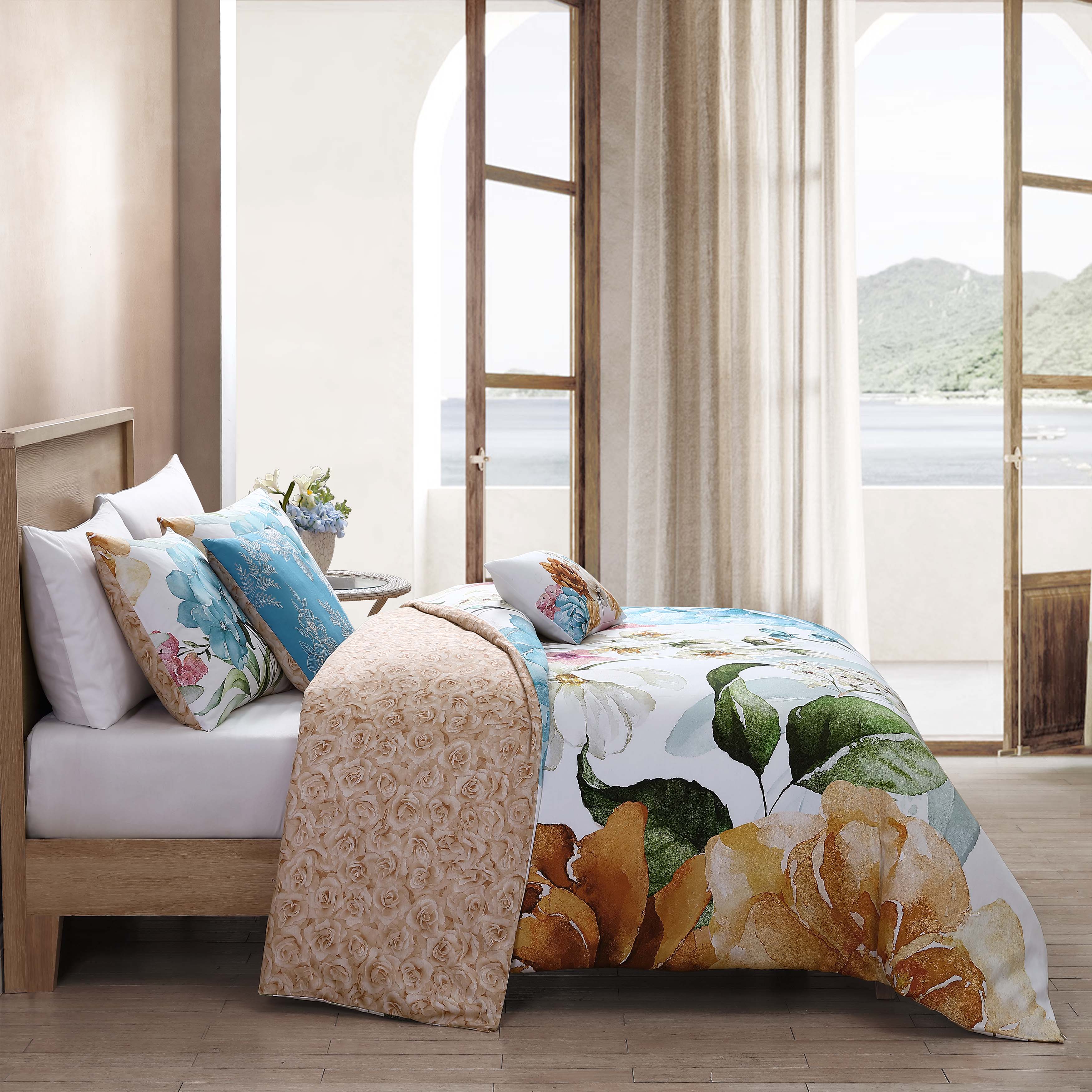 Bebejan Maia Blue 5 Piece Reversible Comforter Set Comforter Sets By Bebejan®