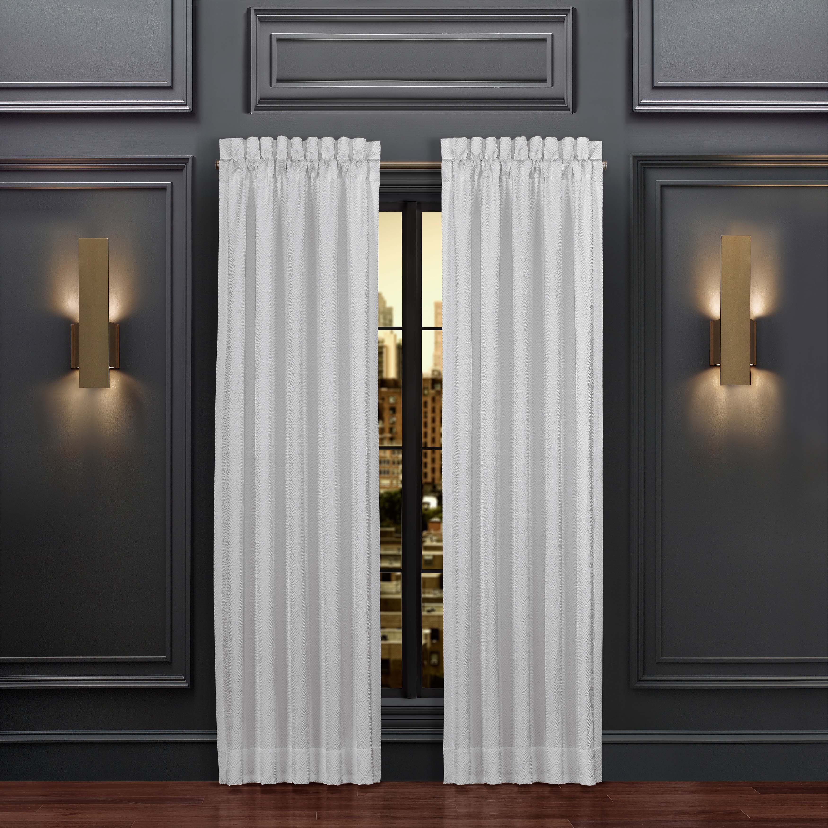Becco White Window Panel Pair (Set of 2) Window Panels By J. Queen New York