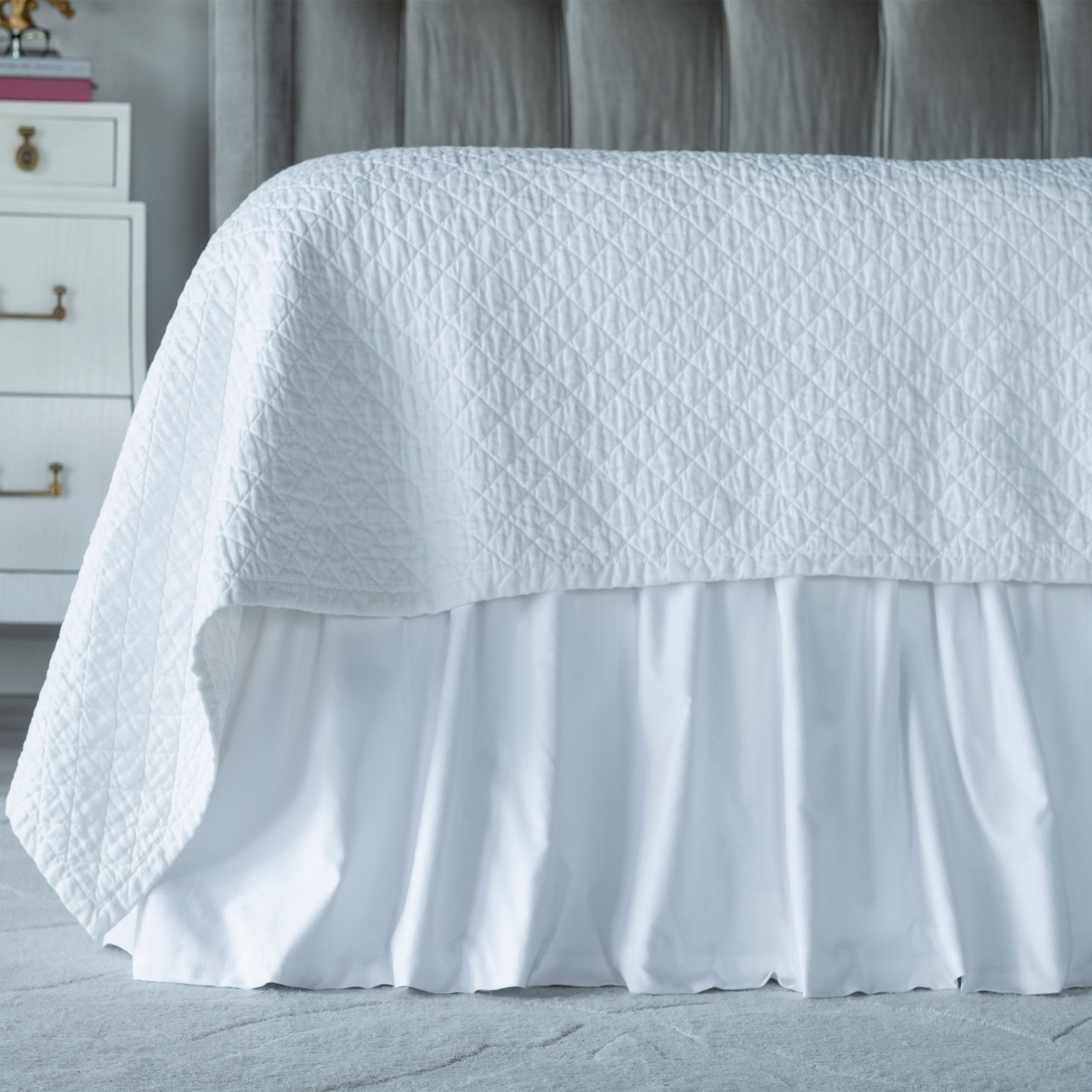 Bella White Battersea Bed Skirt - Lili Alessandra Bedskirt By Lili Alessandra