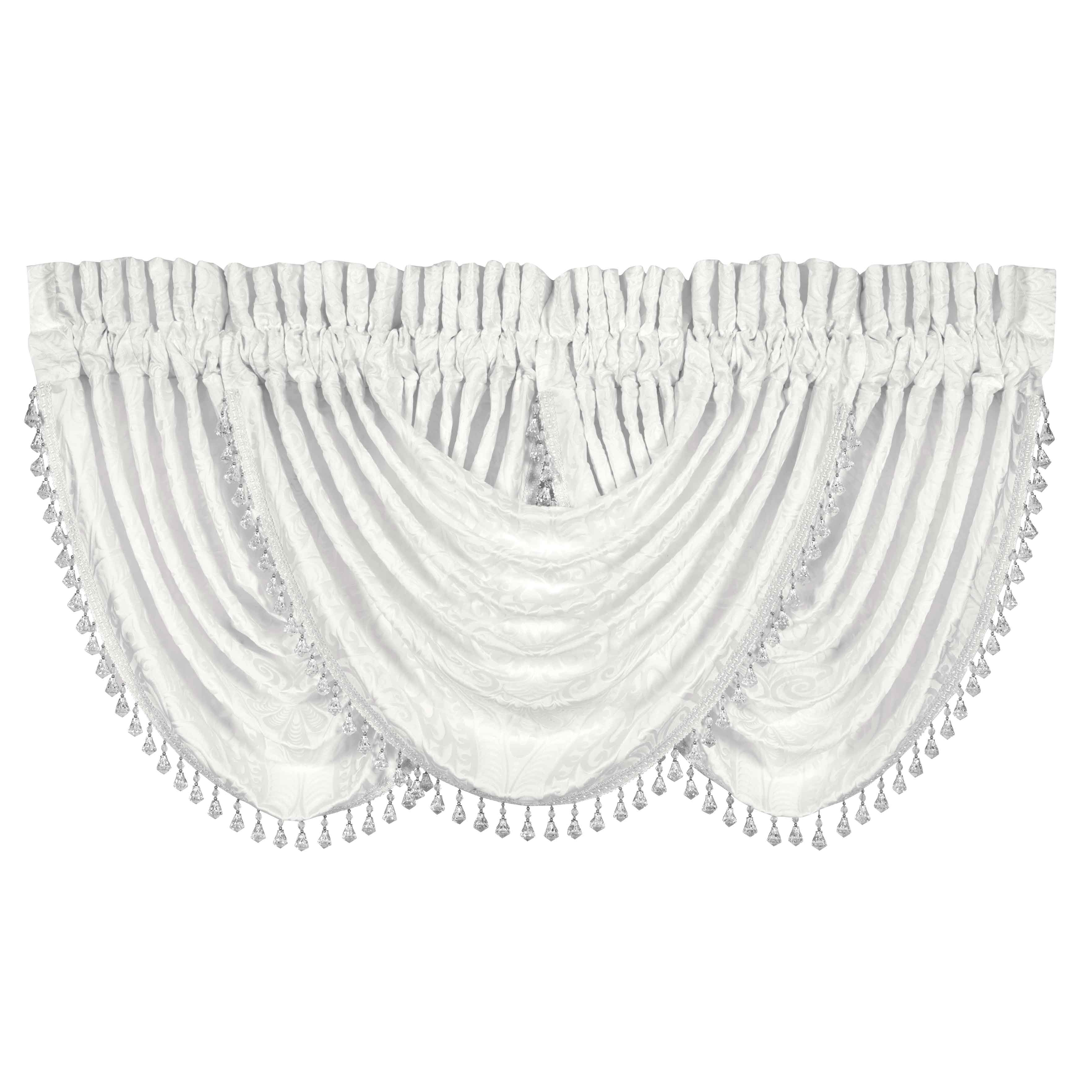 Bianco White Waterfall Window Valance By J Queen Window Valances By J. Queen New York