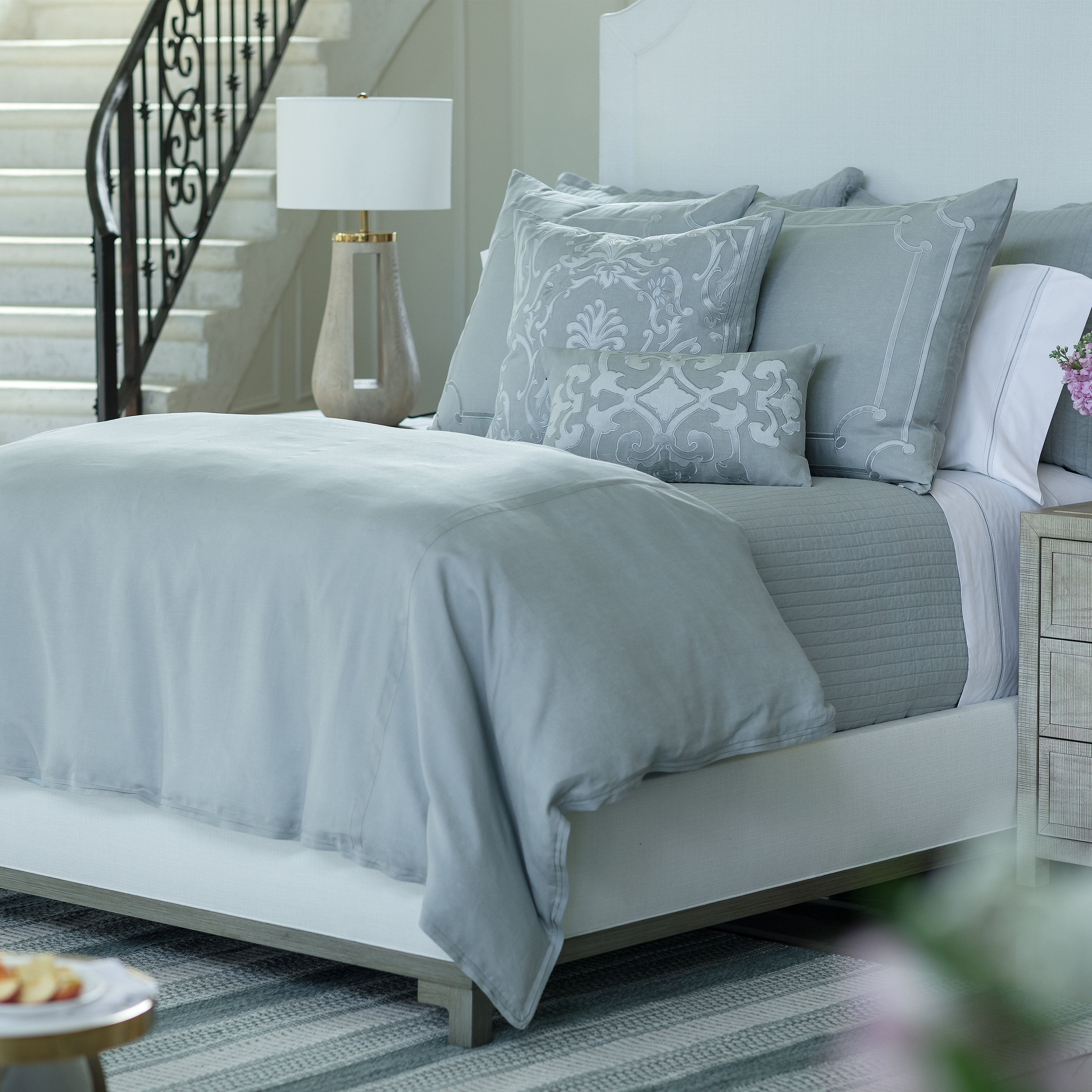 Bloom Sky Linen Duvet Cover Duvet Covers By Lili Alessandra