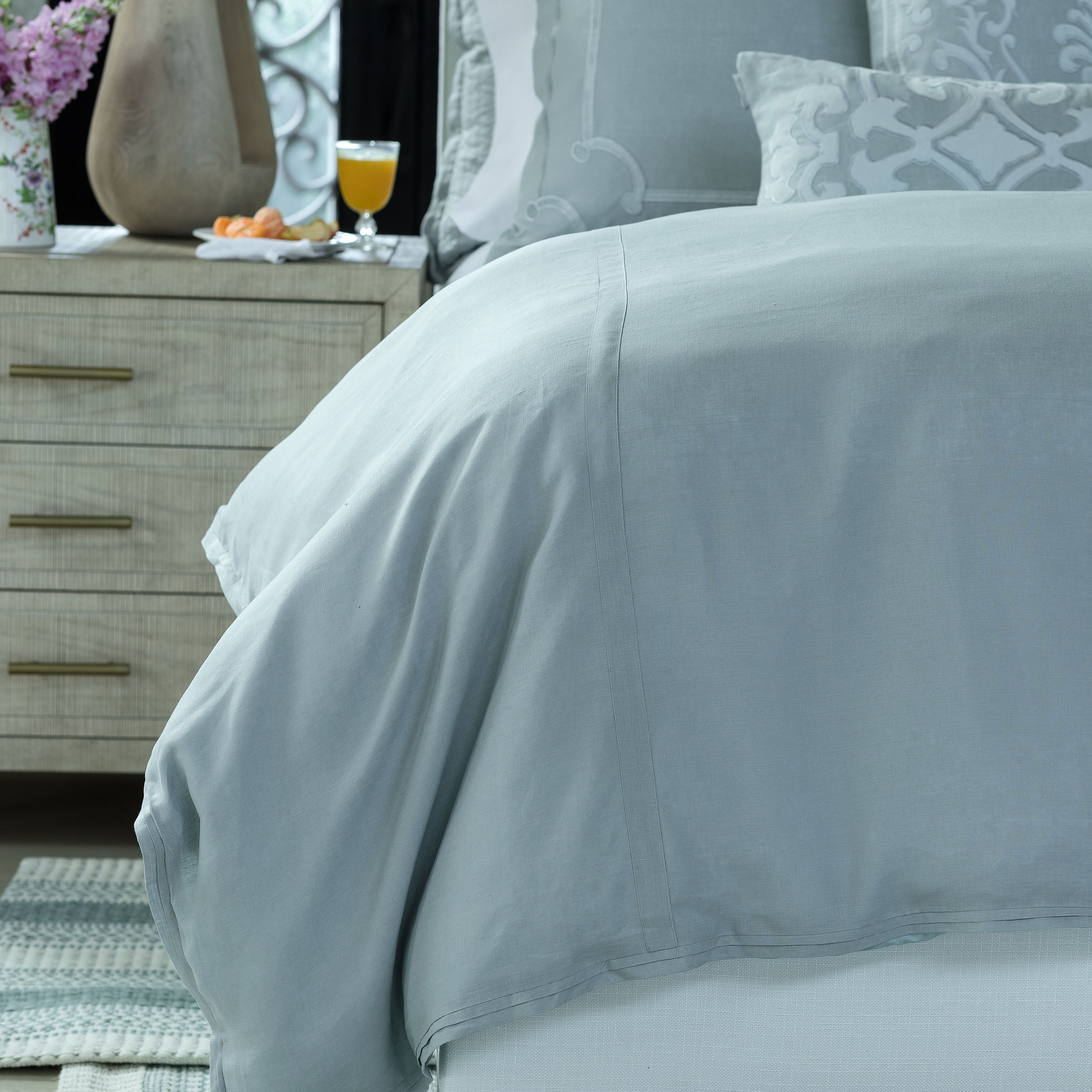Bloom Sky Linen Duvet Cover Duvet Covers By Lili Alessandra