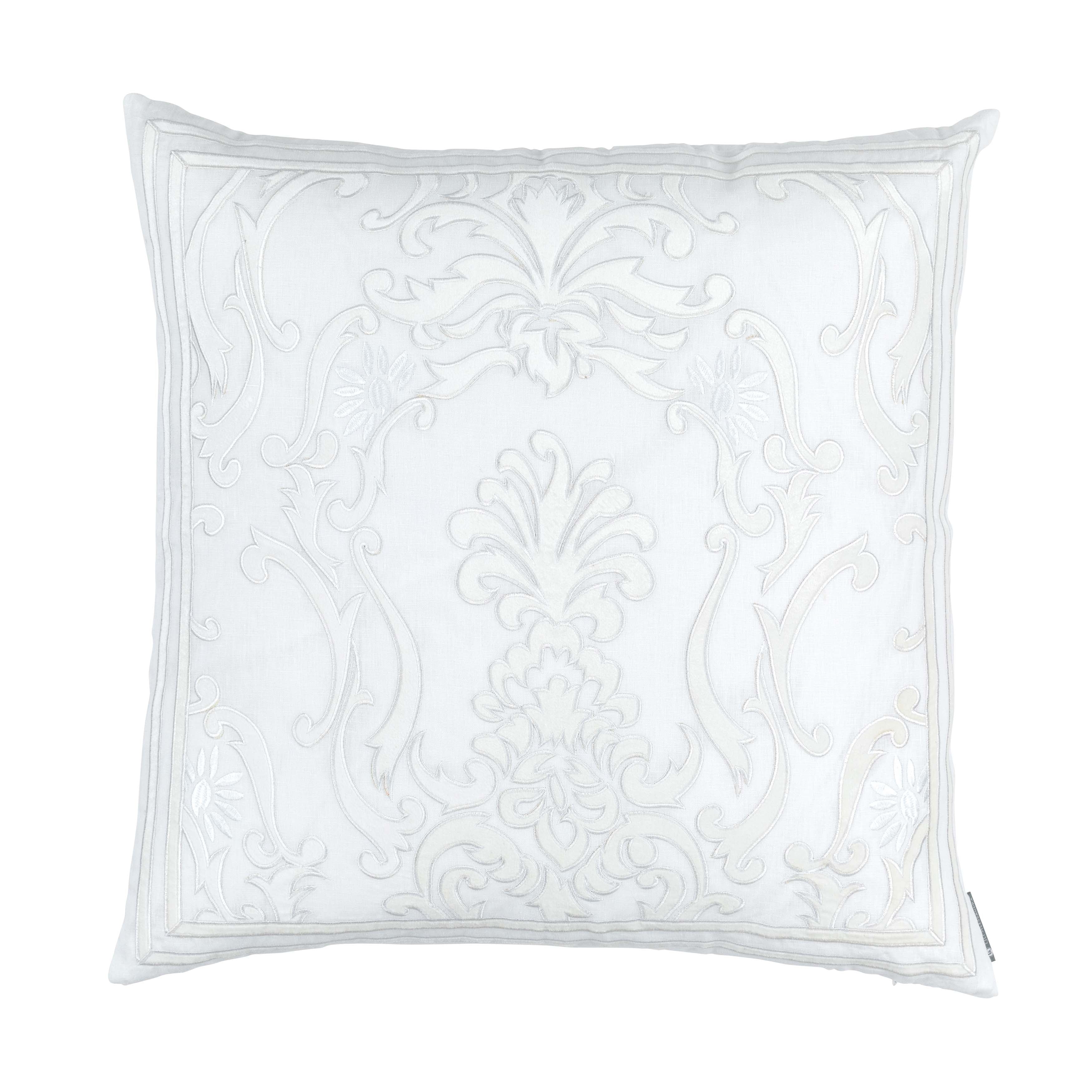 Bloom White Louie Matte Velvet Square Decorative Throw Pillow Throw Pillows By Lili Alessandra