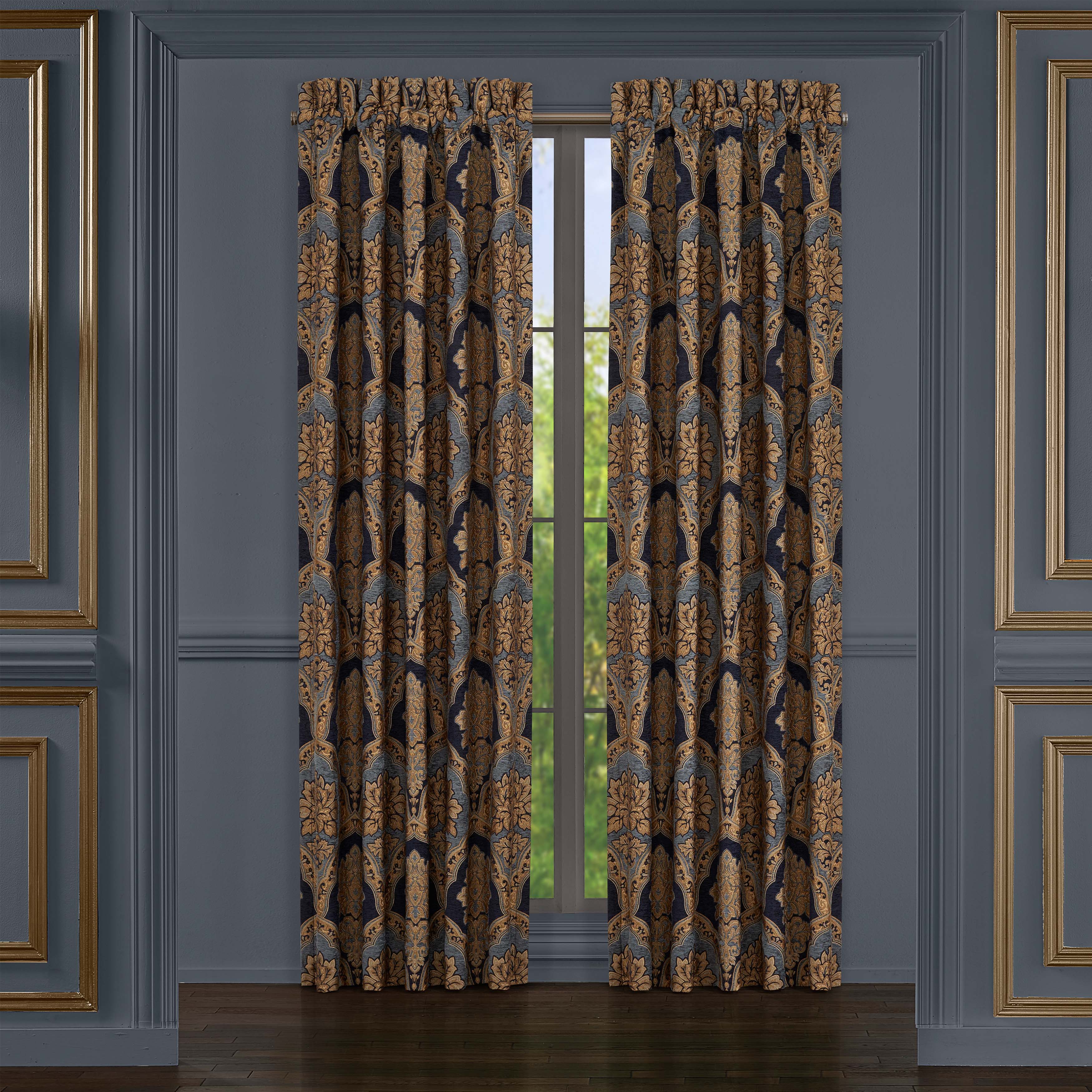 Bristol Indigo Window Panel Pair (Set of 2) Window Panels By J. Queen New York