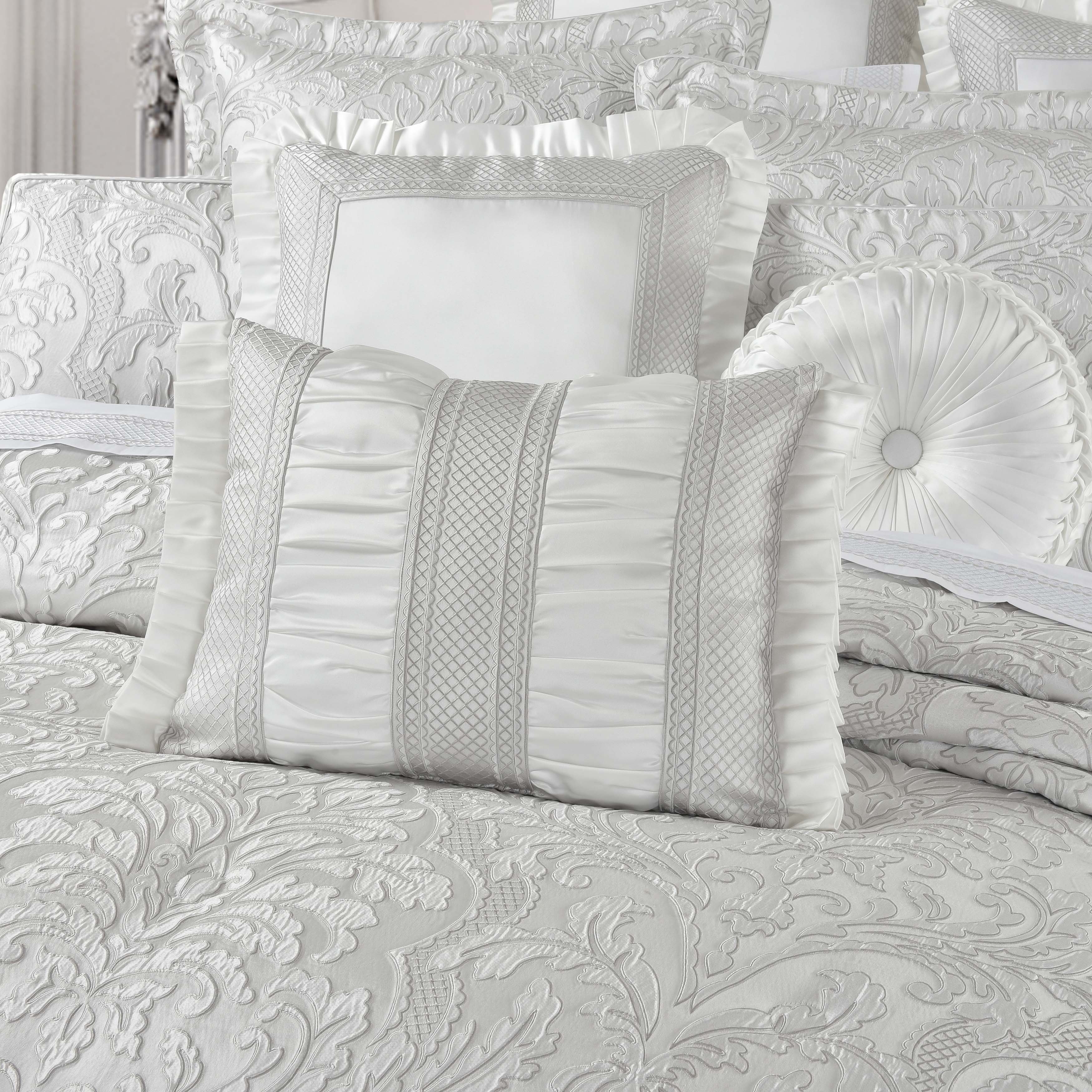 Brunello Platinum Boudoir Decorative Throw Pillow 20" x 15" Throw Pillows By J. Queen New York