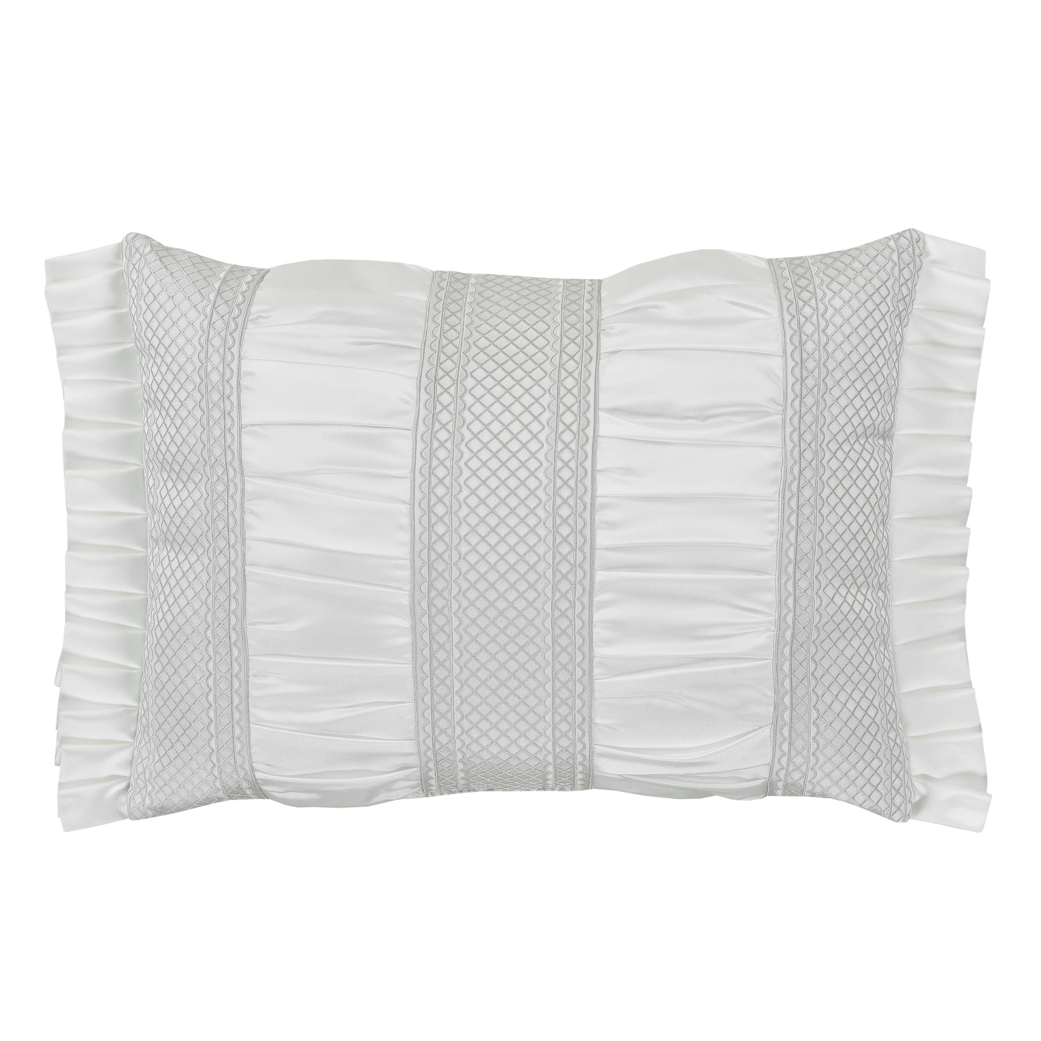 Brunello Platinum Boudoir Decorative Throw Pillow 20" x 15" Throw Pillows By J. Queen New York
