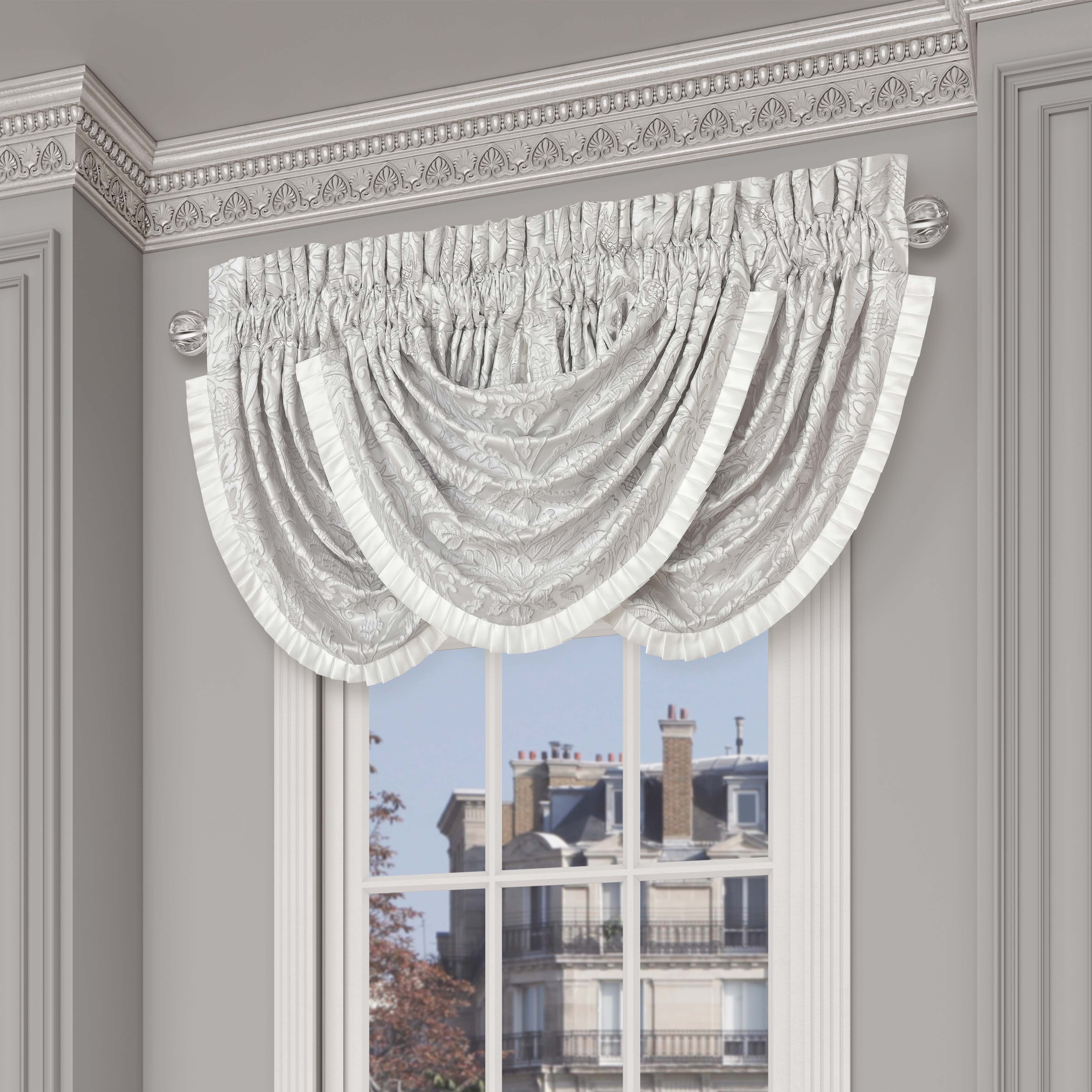 Brunello Platinum Waterfall Window Valance Window Valances By J. Queen New York