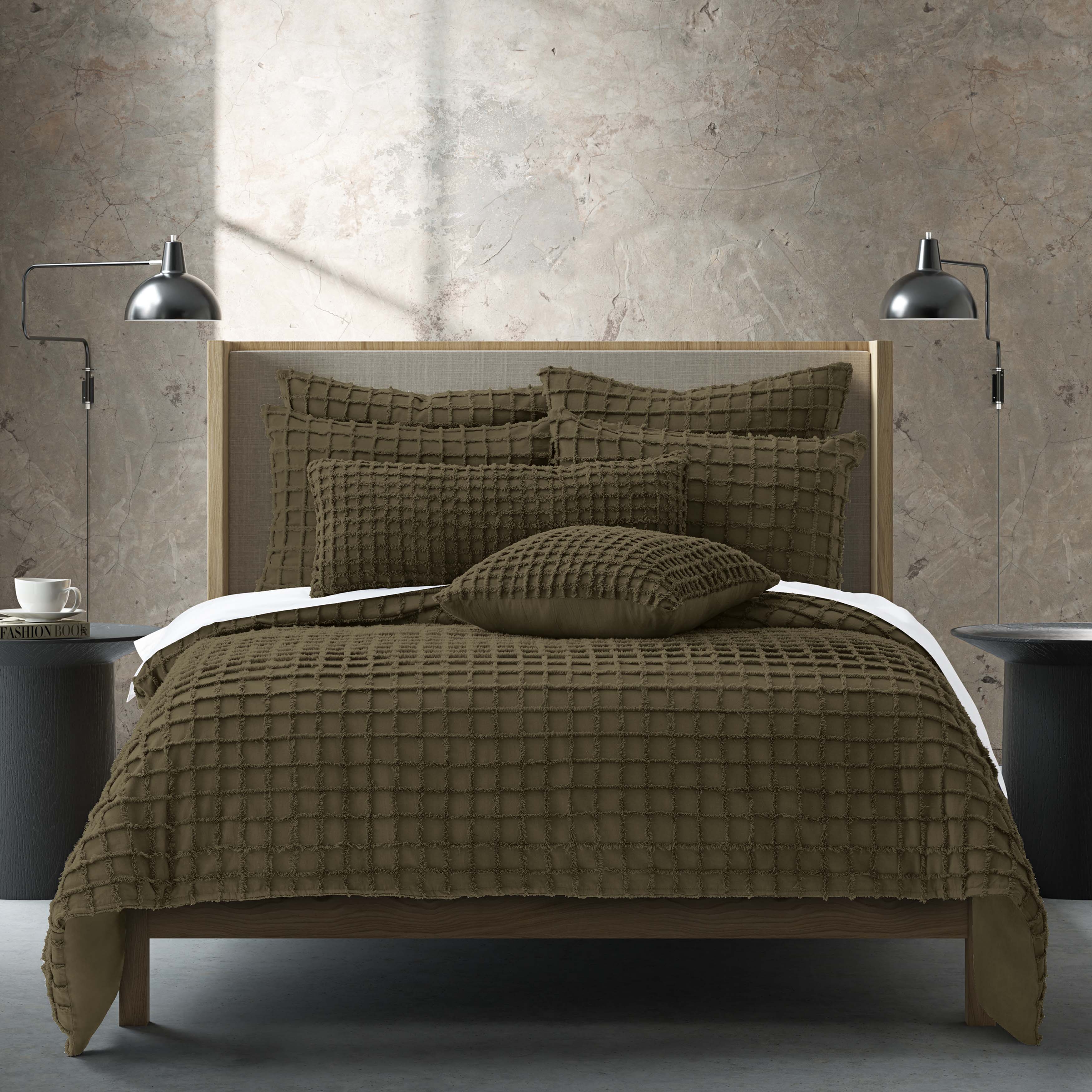 Cameron Olive 3-Piece Duvet Cover Set By J Queen Duvet Covers By J. Queen New York