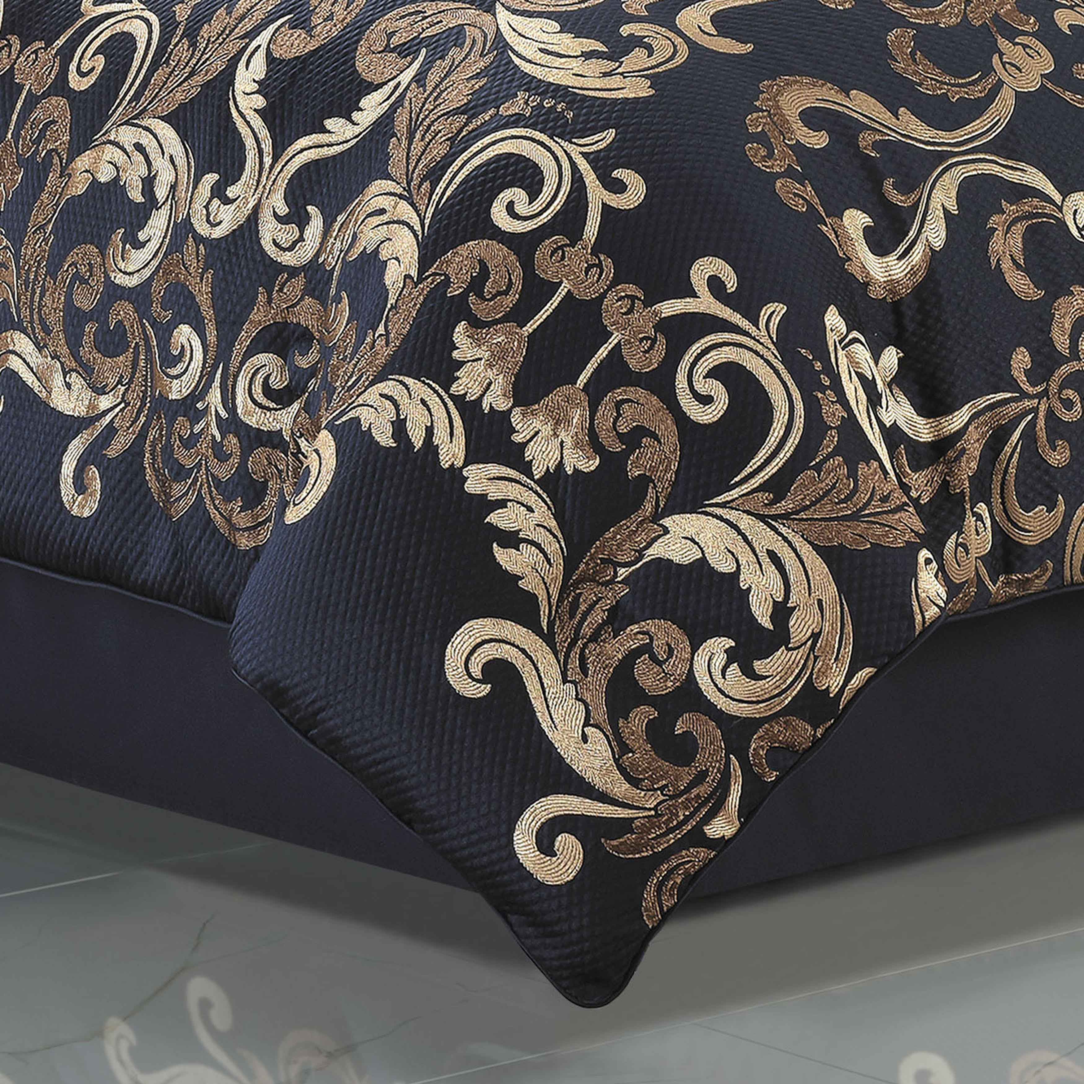 Caruso Blue 4-Piece Comforter Set Comforter Sets By J. Queen New York