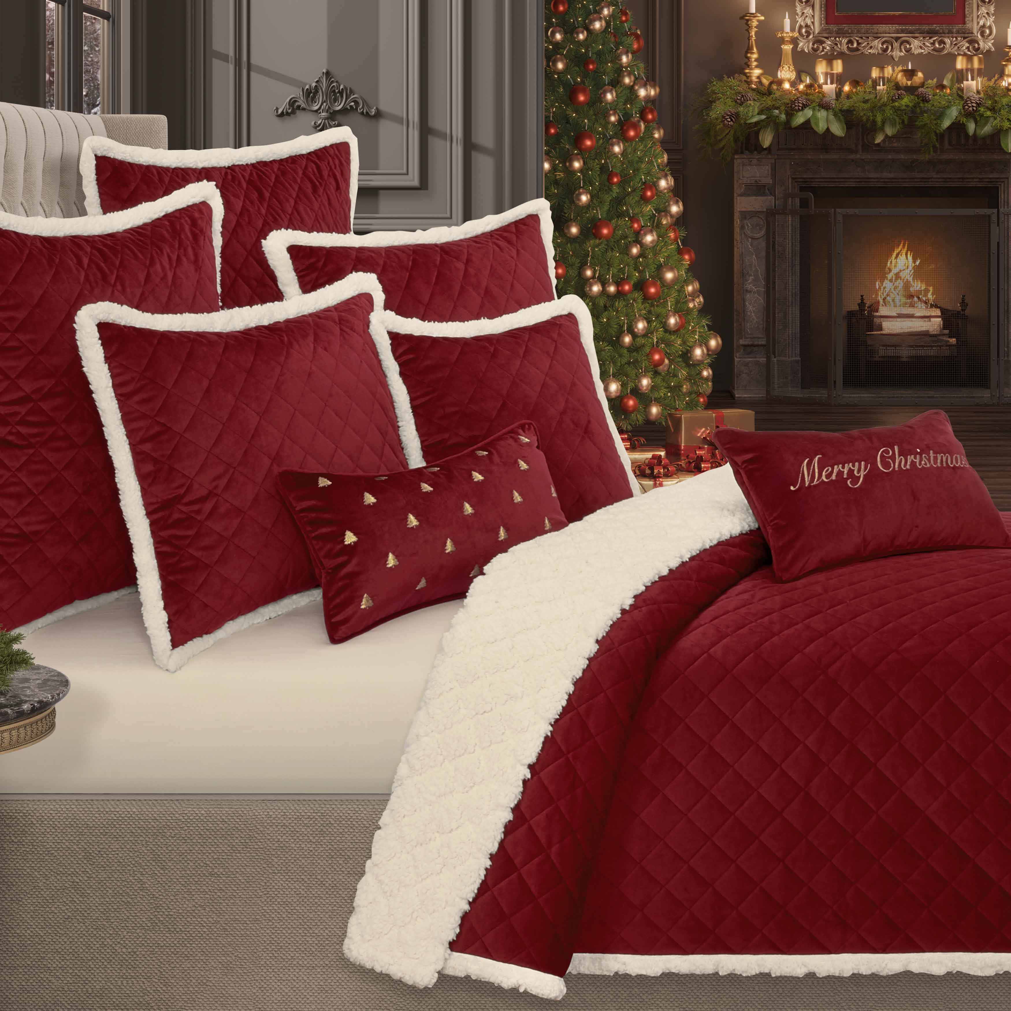 Casey Sherpa Crimson 3-Piece Quilt Set Quilt Sets By J. Queen New York