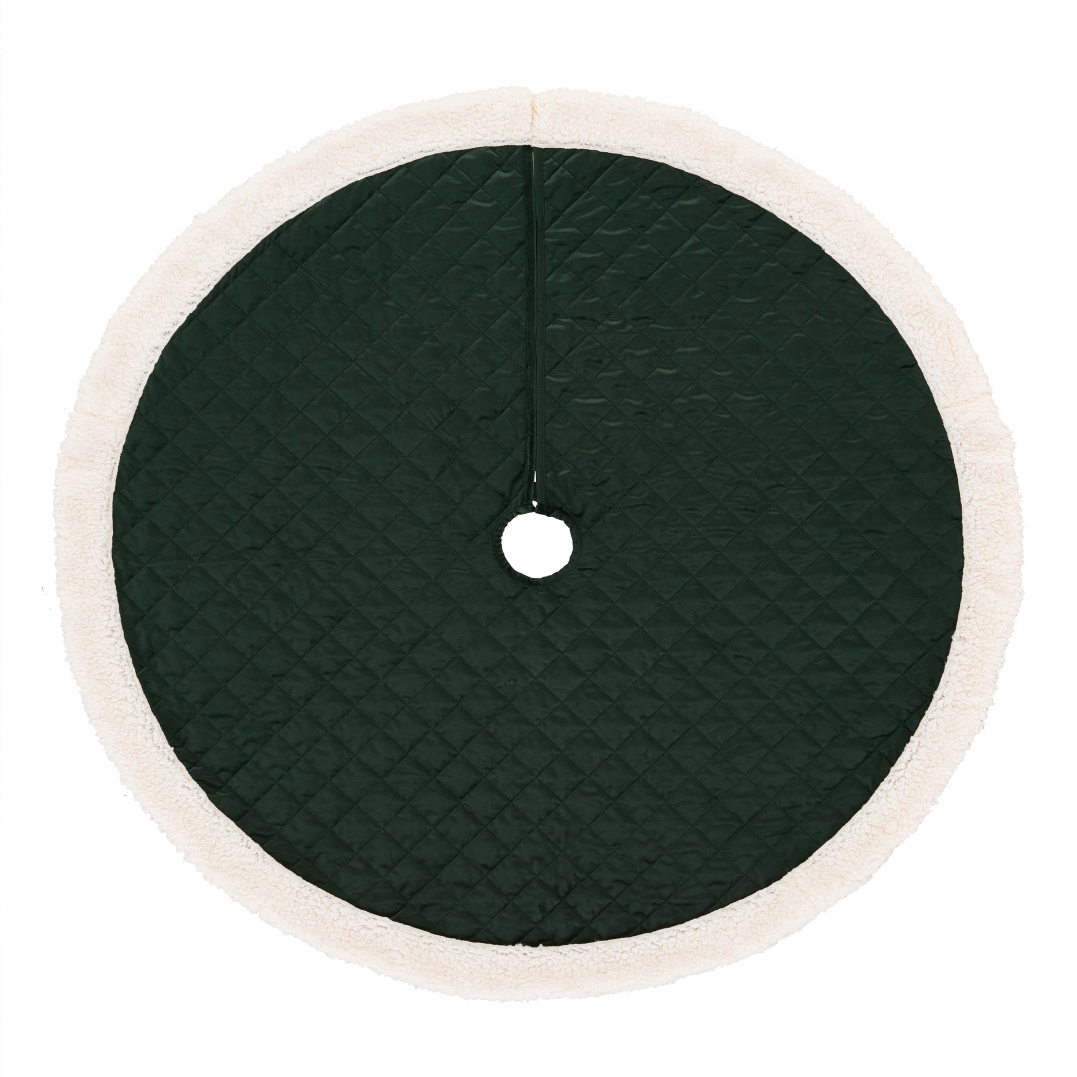 Casey Sherpa Evergreen Quilted Christmas Tree Skirt Christmas Tree Skirt By J. Queen New York