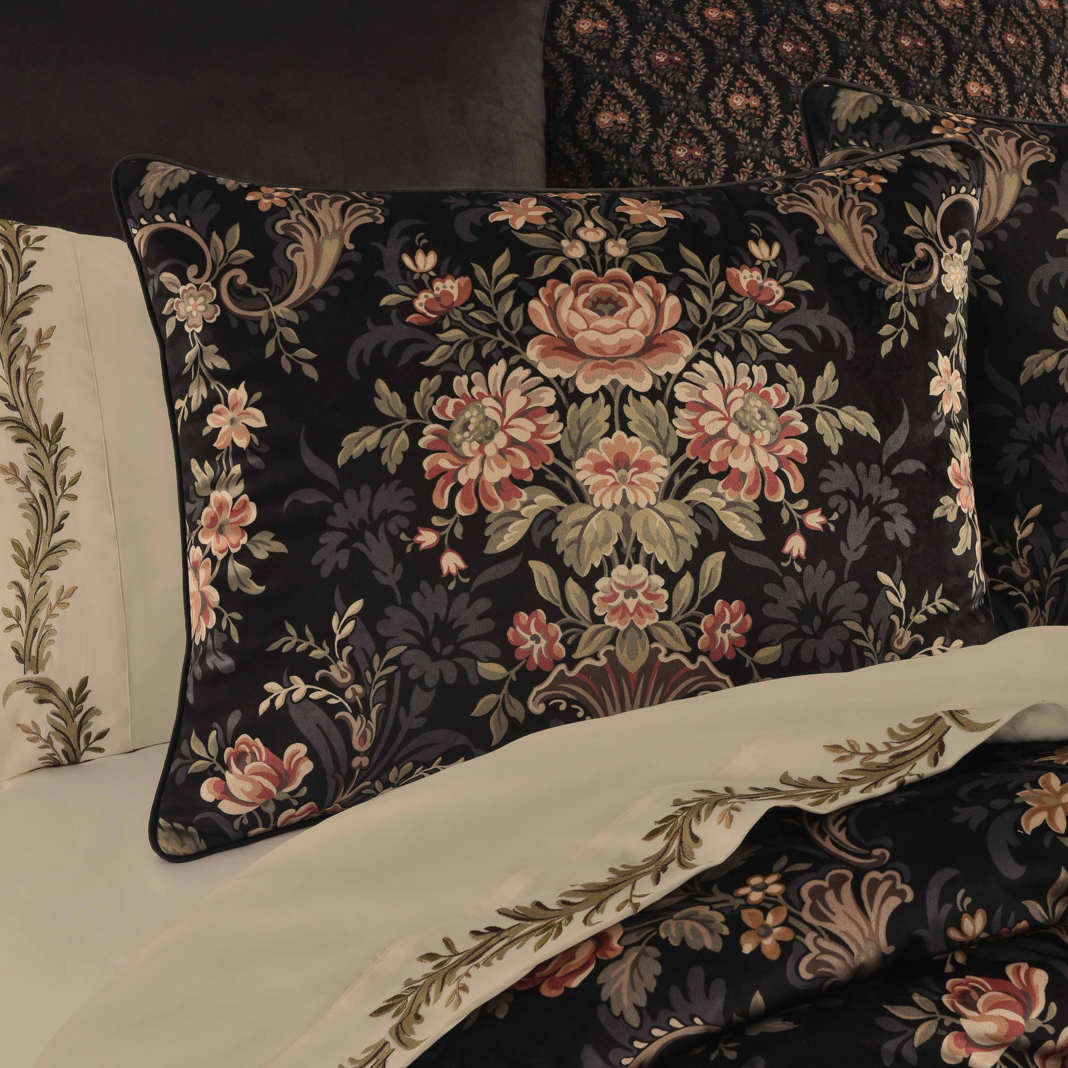 Chanticleer Black 4-Piece Comforter Set Comforter Sets By J. Queen New York