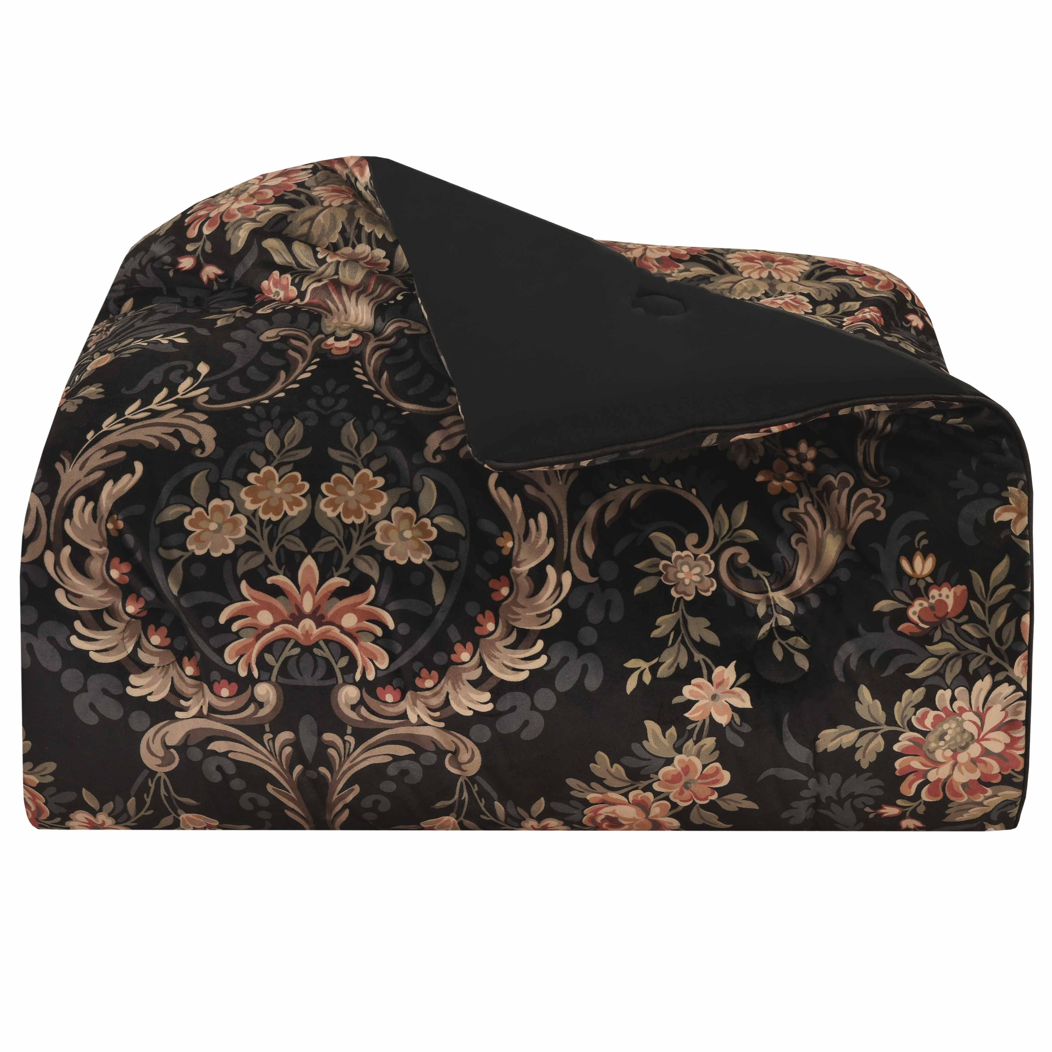 Chanticleer Black 4-Piece Comforter Set Comforter Sets By J. Queen New York